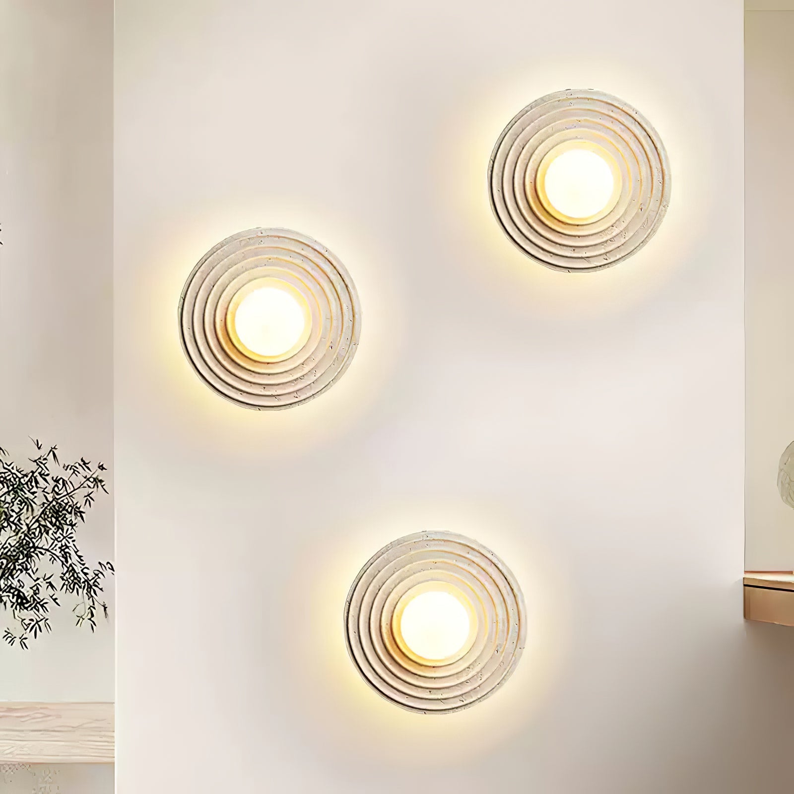 Zelirara Concentric Travertine Wall Light - Blowlighting