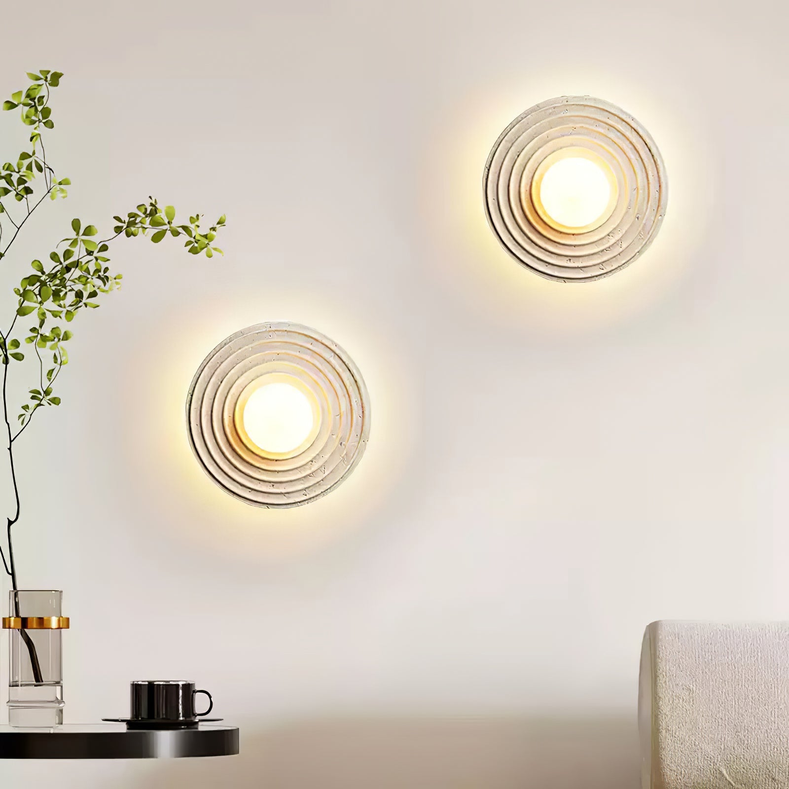 Zelirara Concentric Travertine Wall Light - Blowlighting