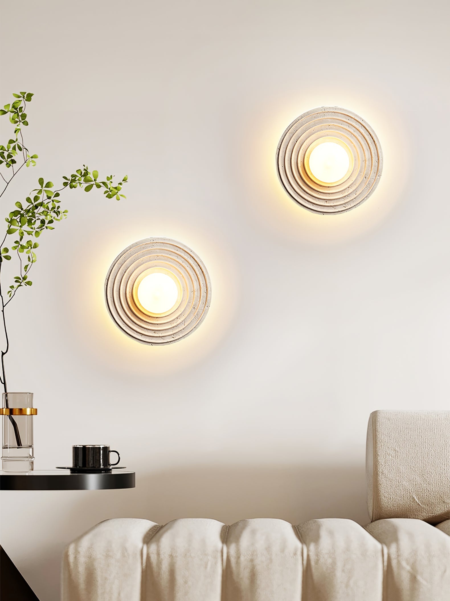 Zelirara Concentric Travertine Wall Light - Blowlighting