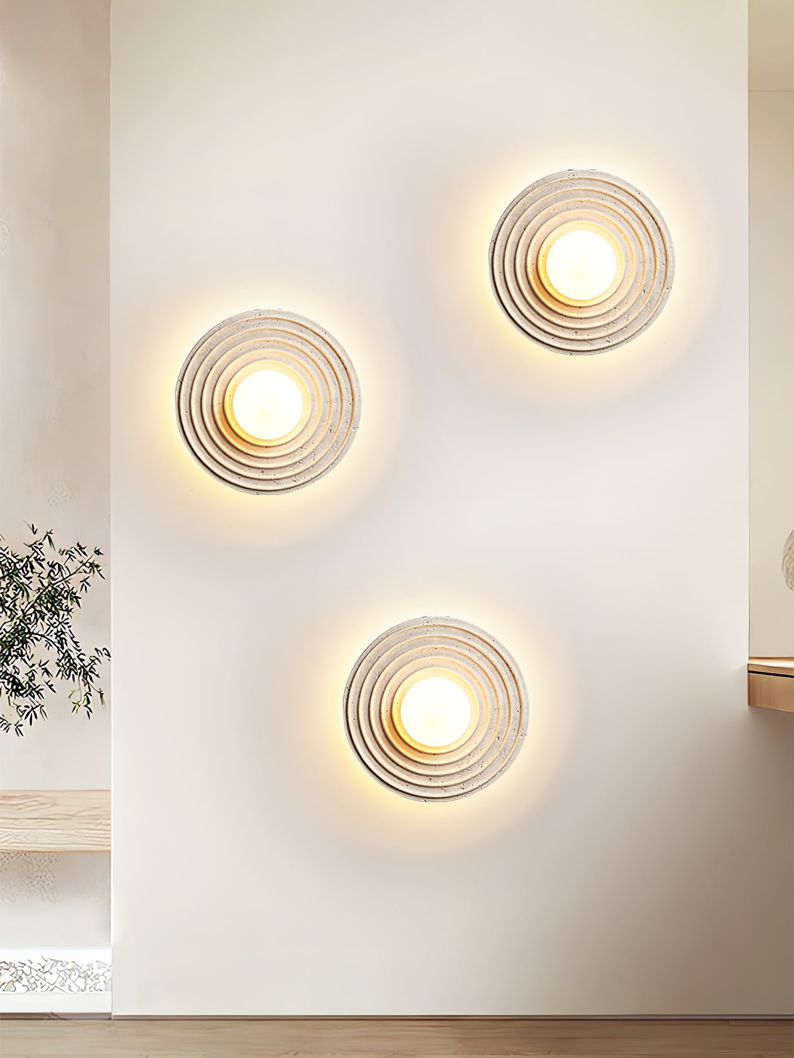 Zelirara Concentric Travertine Wall Light - Blowlighting