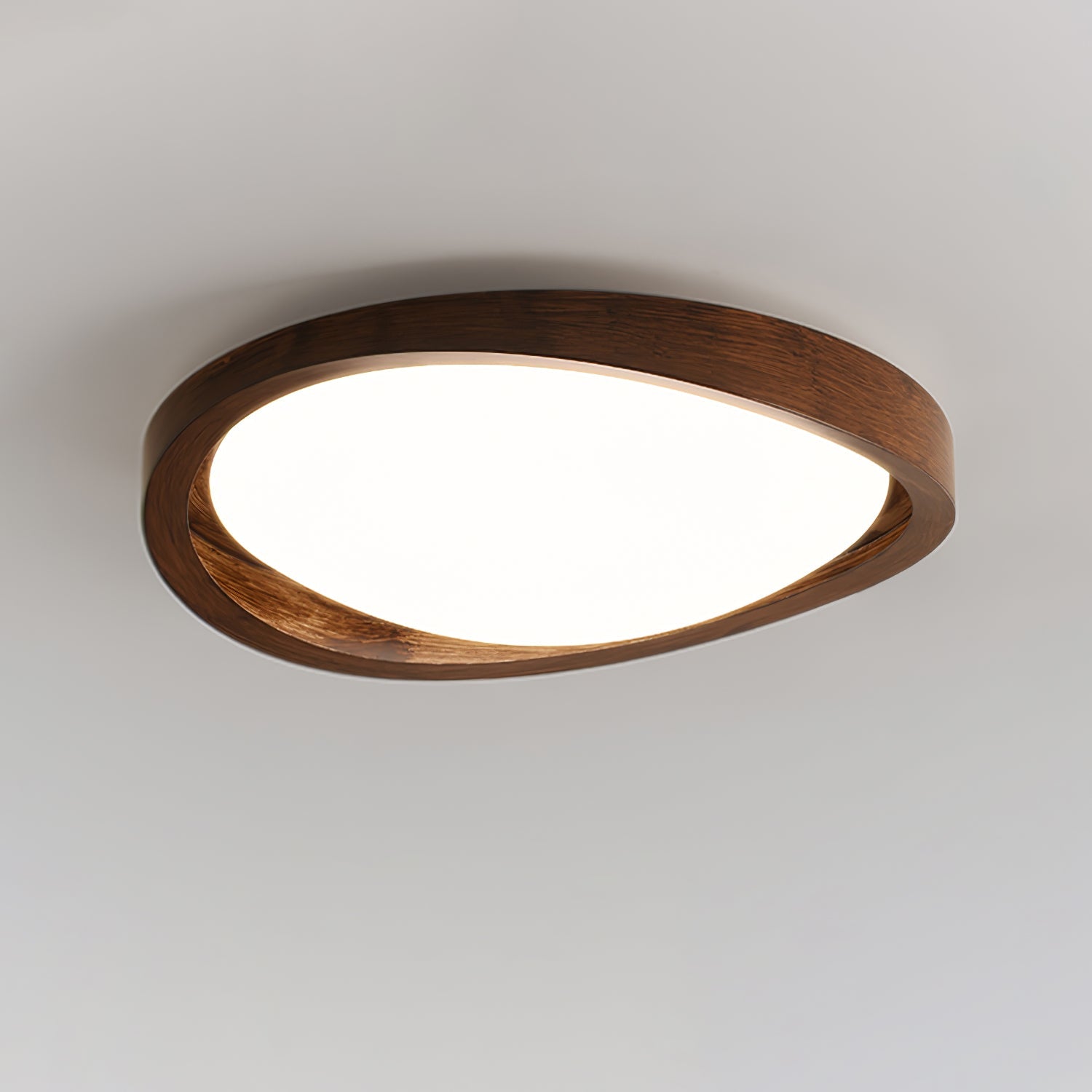 Walnut Curved Edge Ceiling Light - Blowlighting