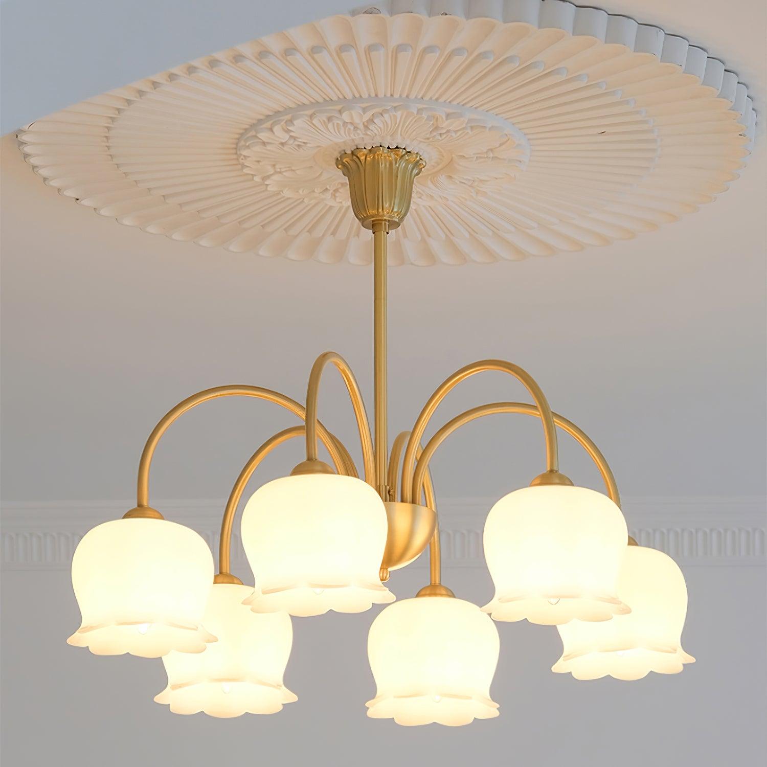 Orchids Brass Chandelier - Blowlighting