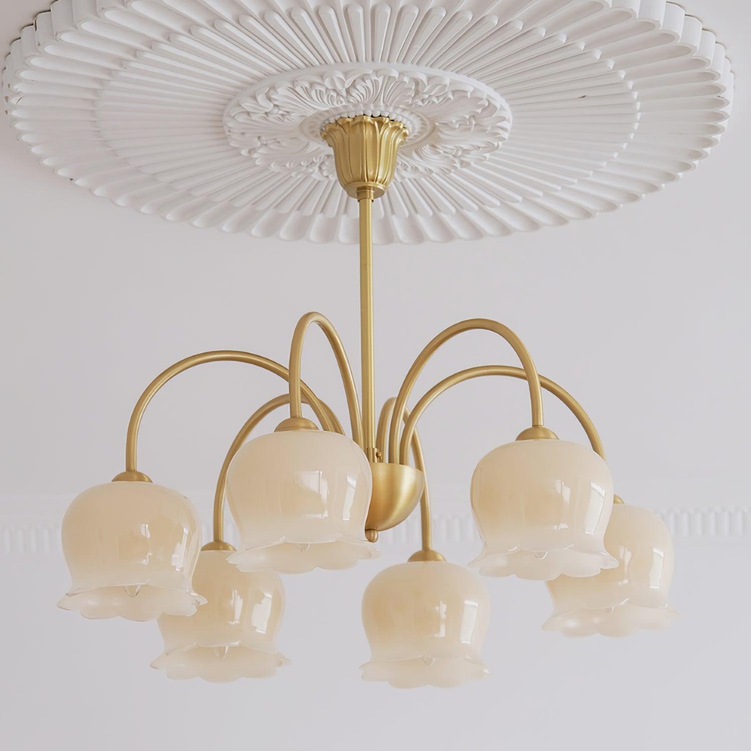Orchids Brass Chandelier - Blowlighting