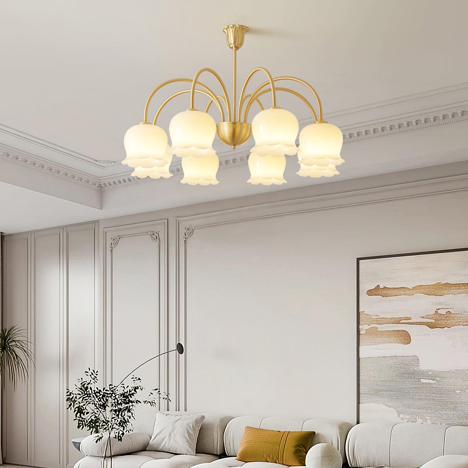 Orchids Brass Chandelier - Blowlighting