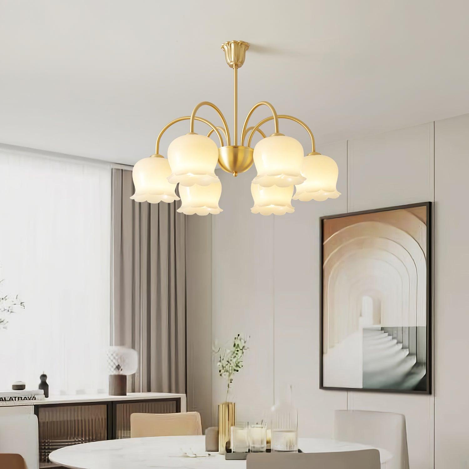 Orchids Brass Chandelier - Blowlighting