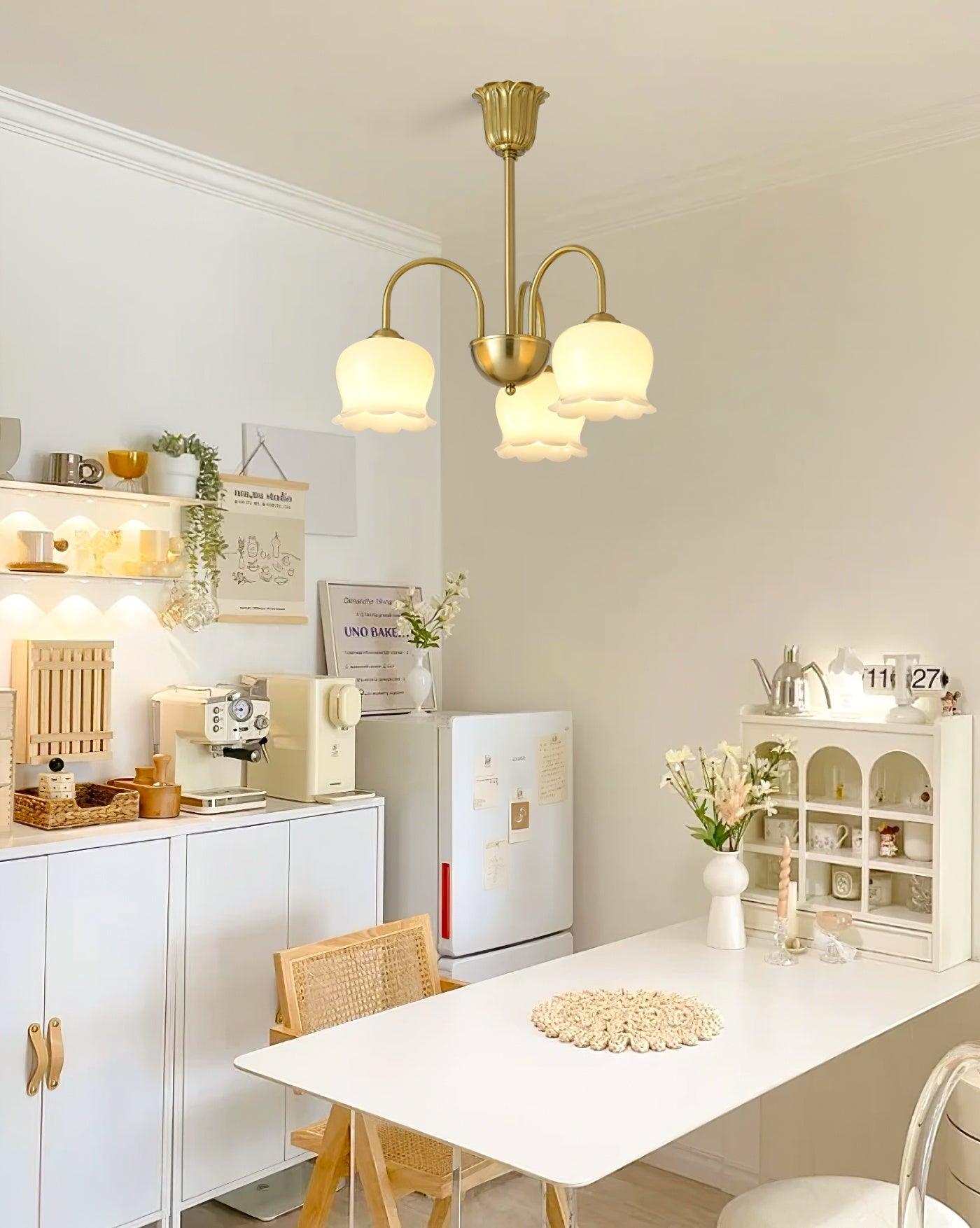 Orchids Brass Chandelier - Blowlighting