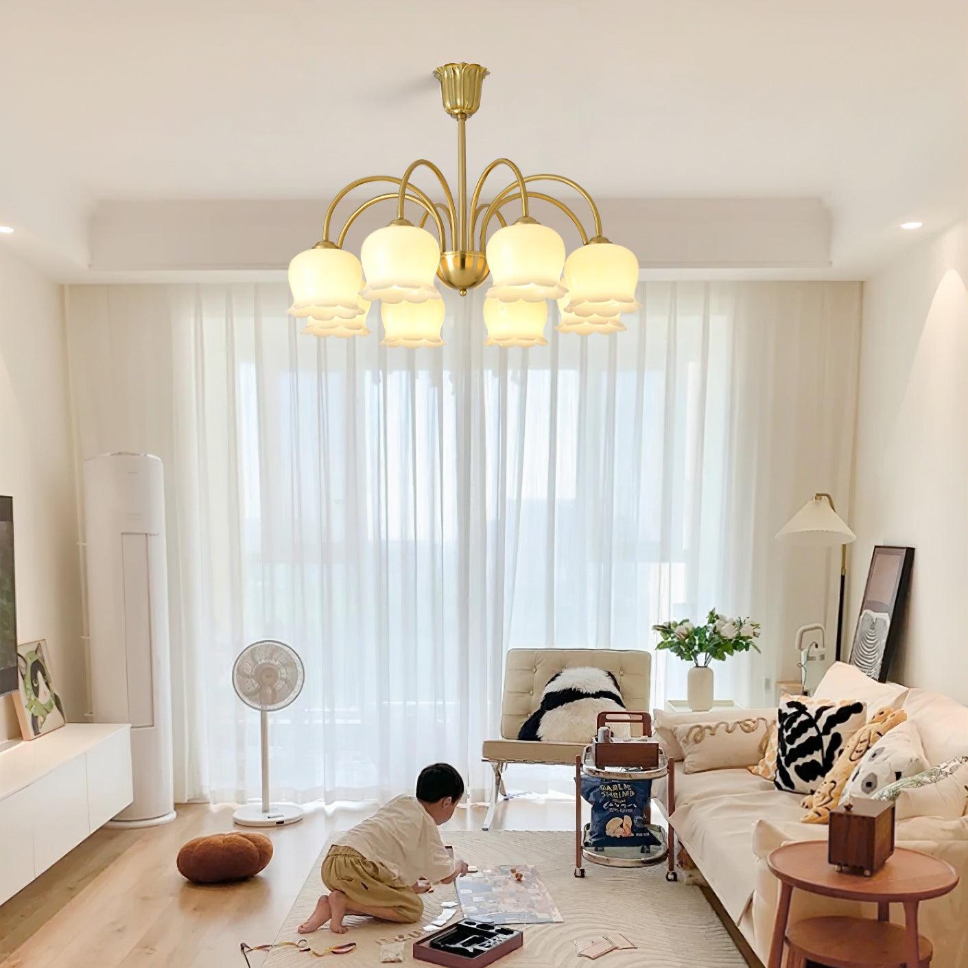 Orchids Brass Chandelier - Blowlighting