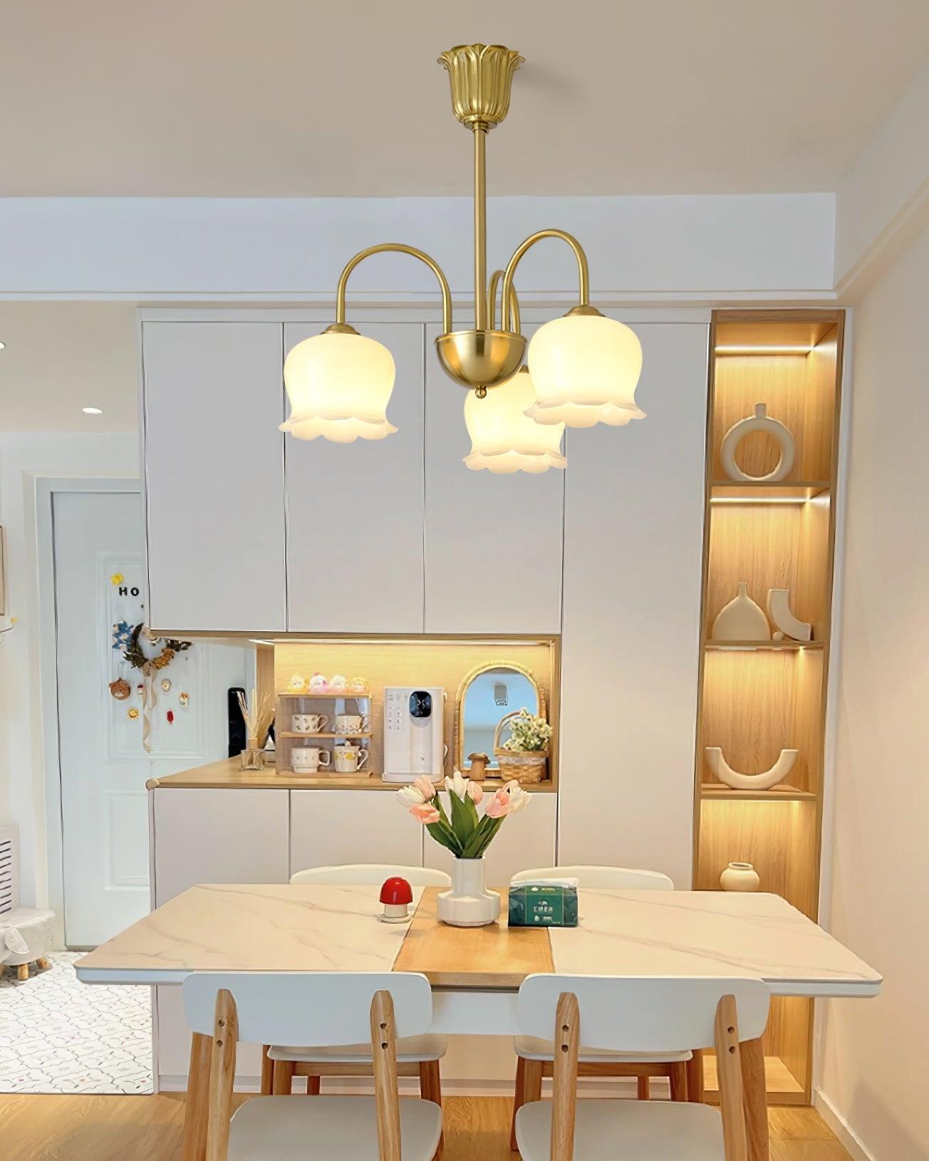 Orchids Brass Chandelier - Blowlighting