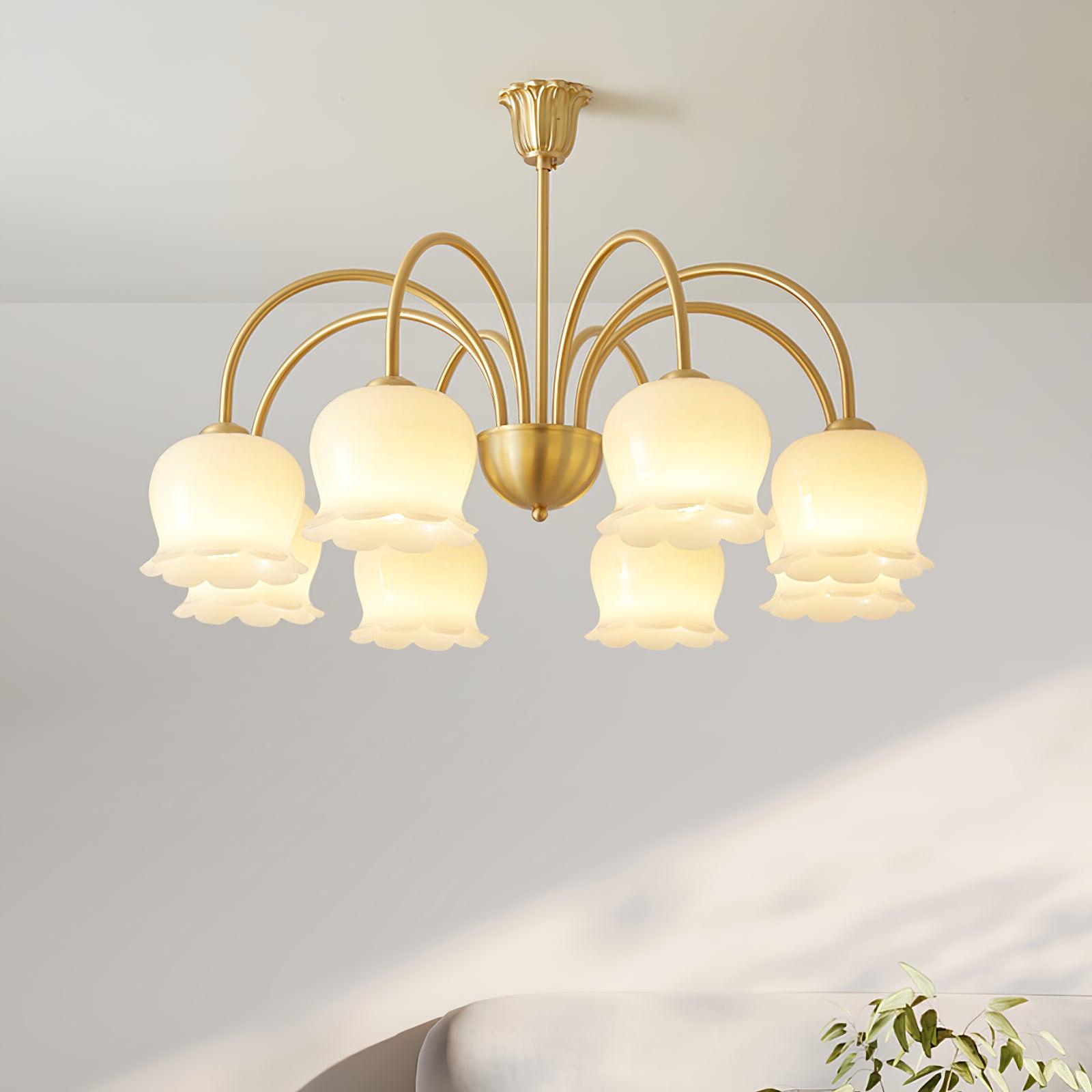 Orchids Brass Chandelier - Blowlighting