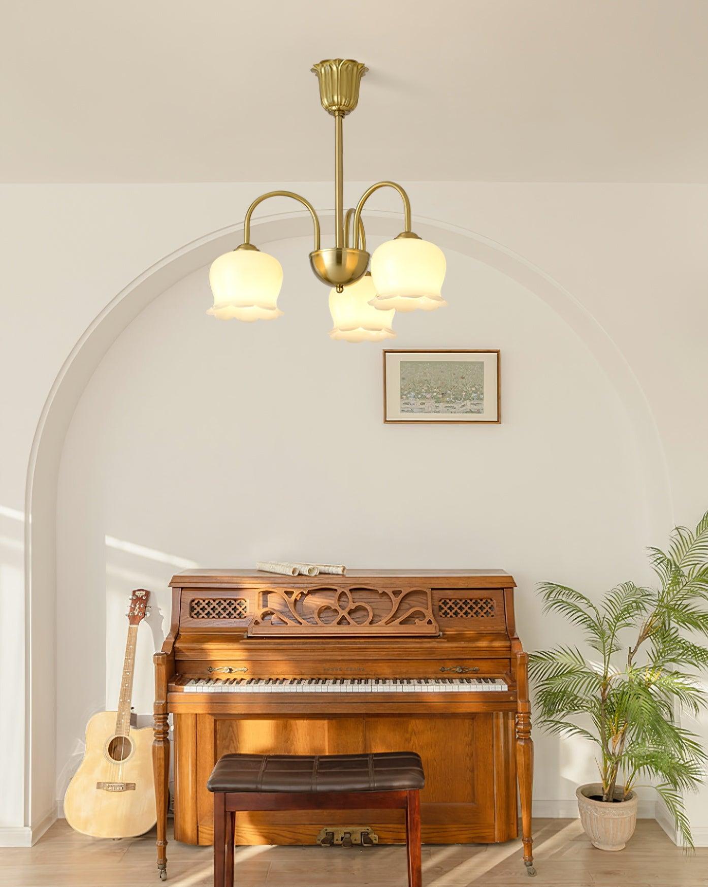 Orchids Brass Chandelier - Blowlighting