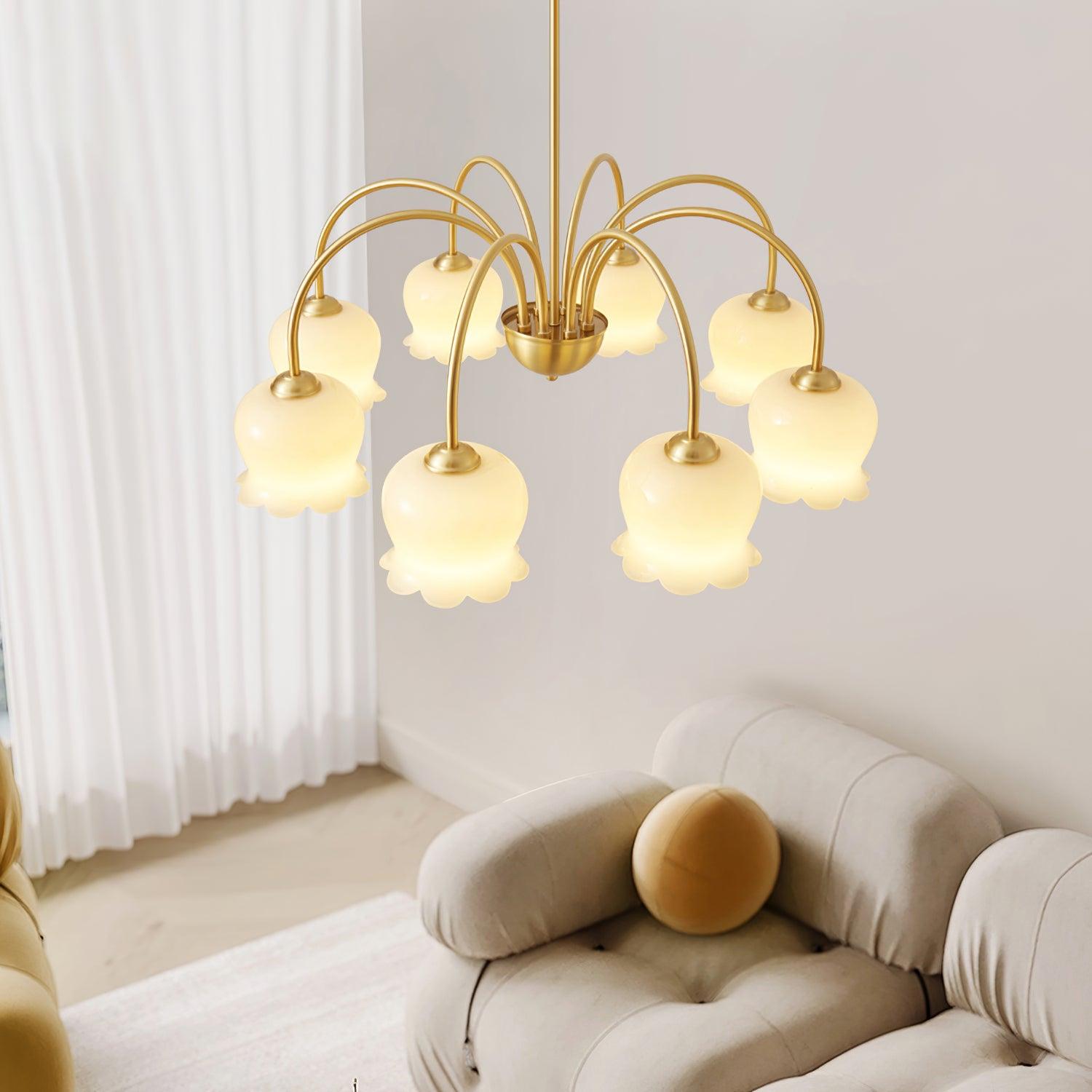 Orchids Brass Chandelier - Blowlighting