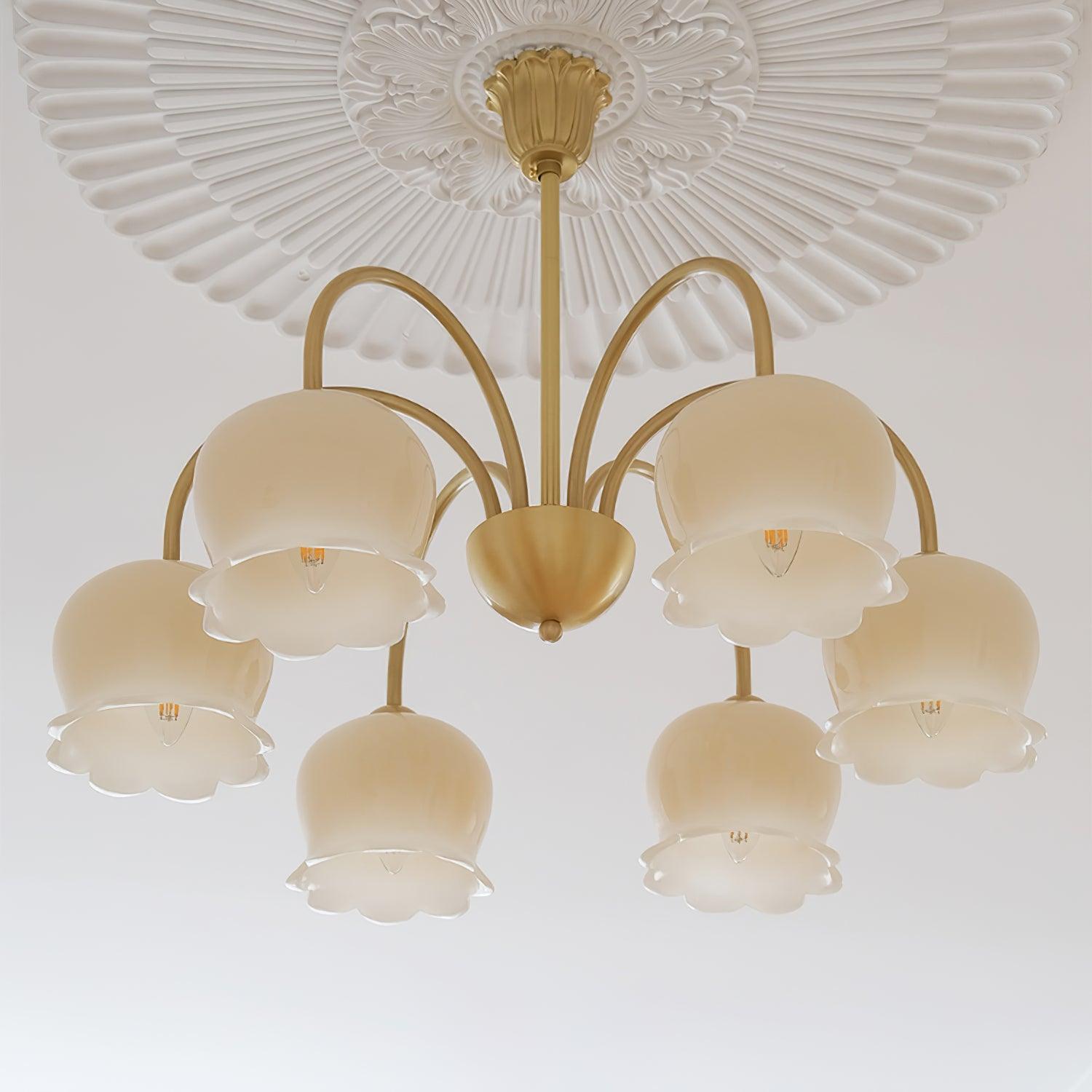 Orchids Brass Chandelier - Blowlighting