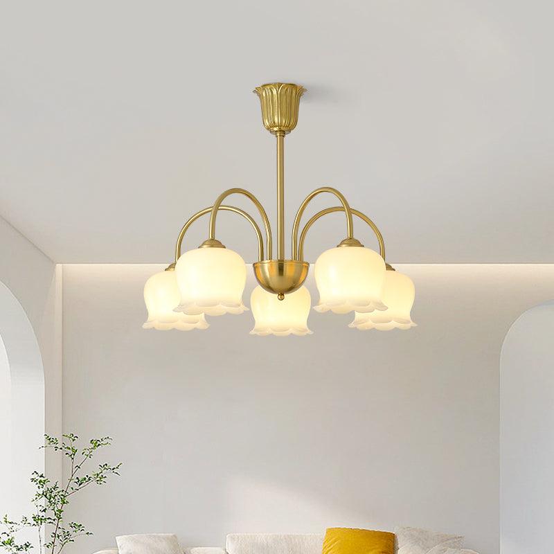 Orchids Brass Chandelier - Blowlighting
