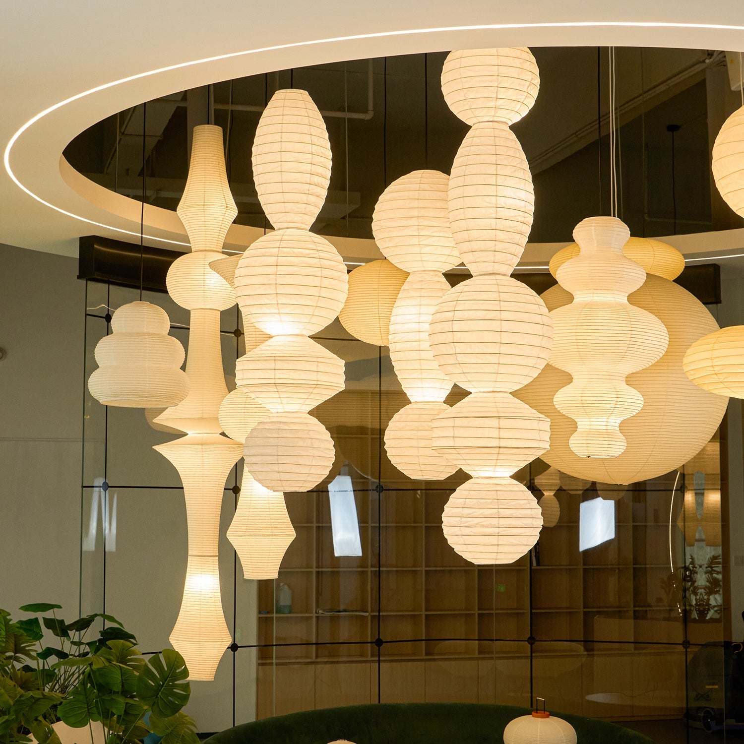 Ori Lantern Series Swag Pendant Lamp - Blowlighting
