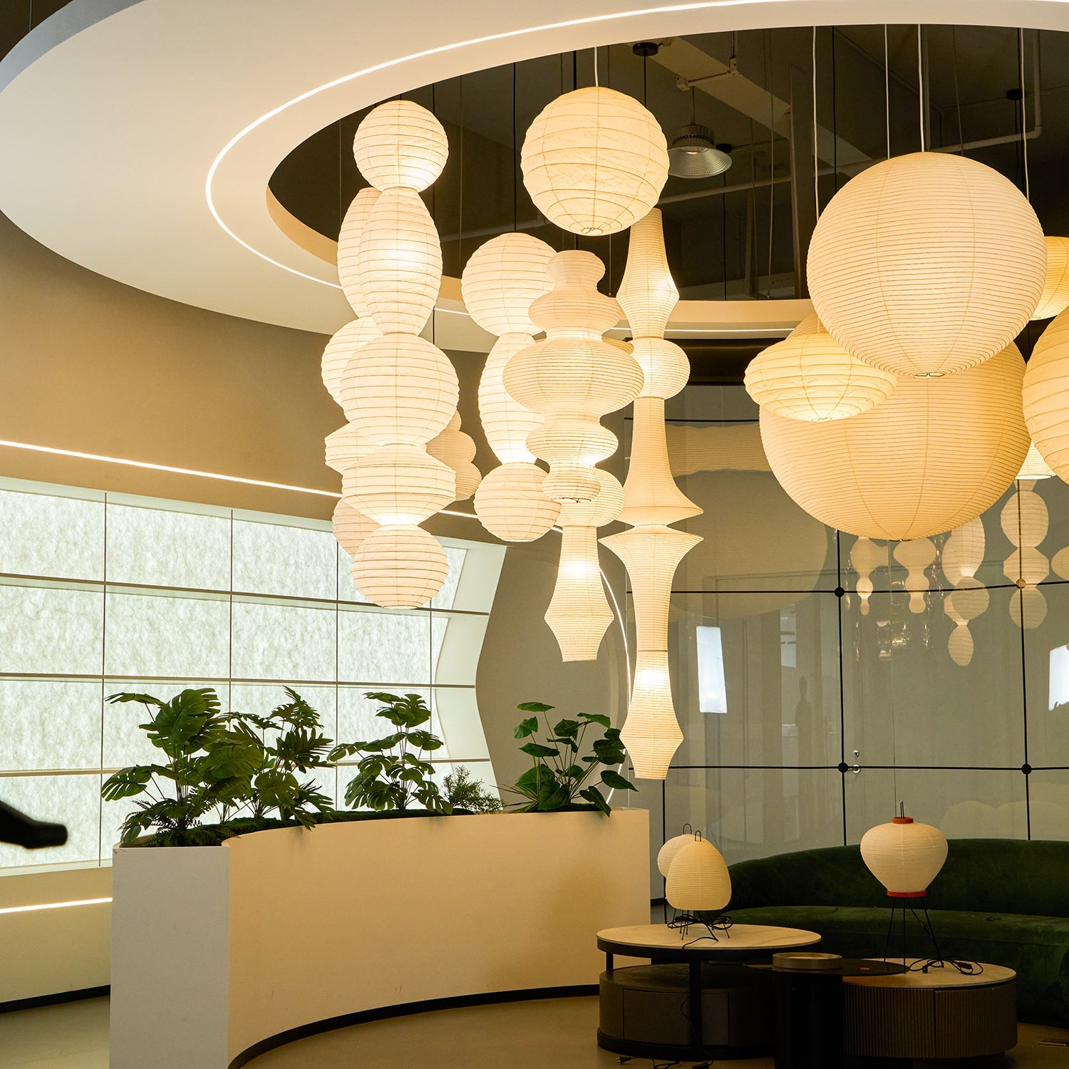 Ori Lantern Series Swag Pendant Lamp - Blowlighting