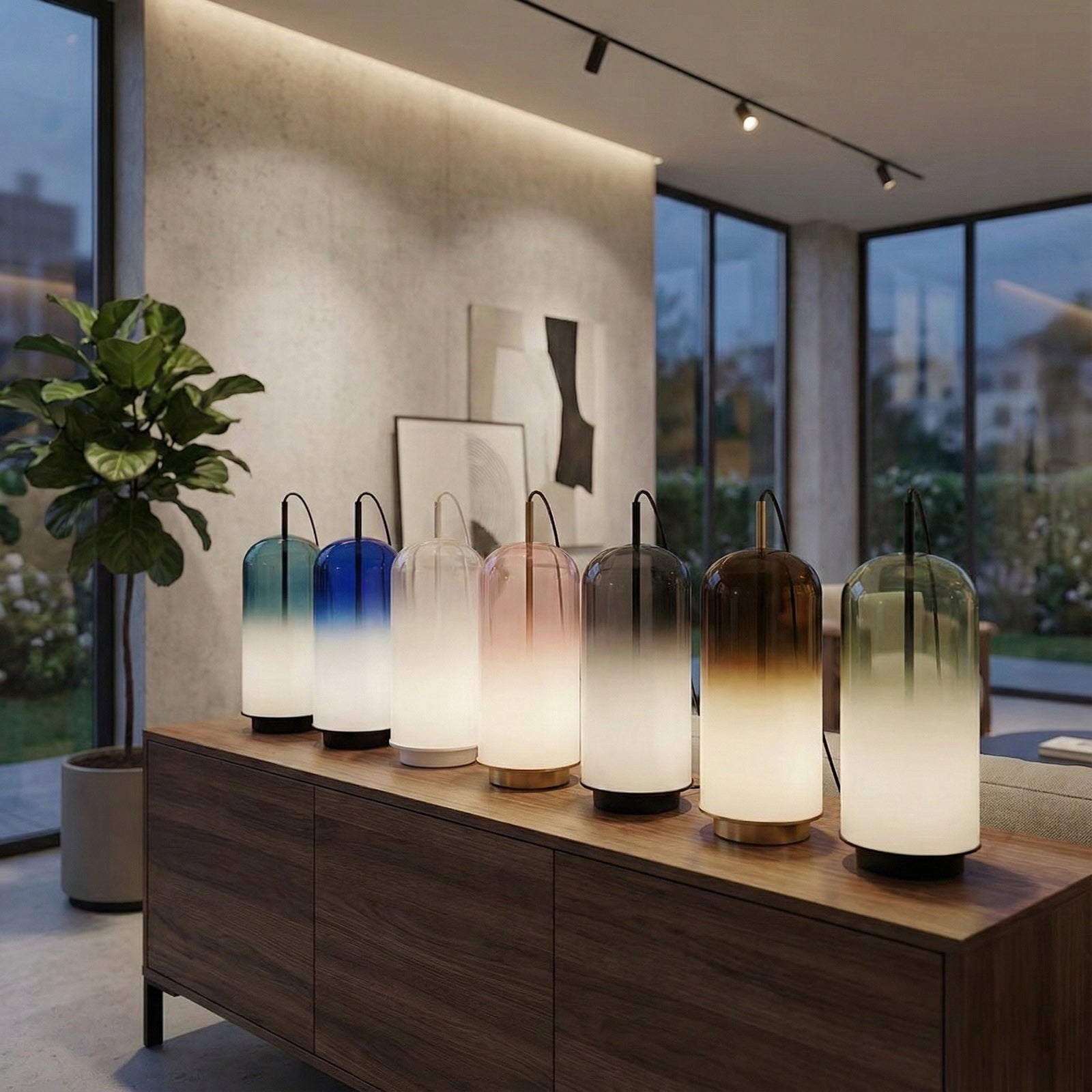 Oria Dopamine Colors Glass Drop Pendant Light