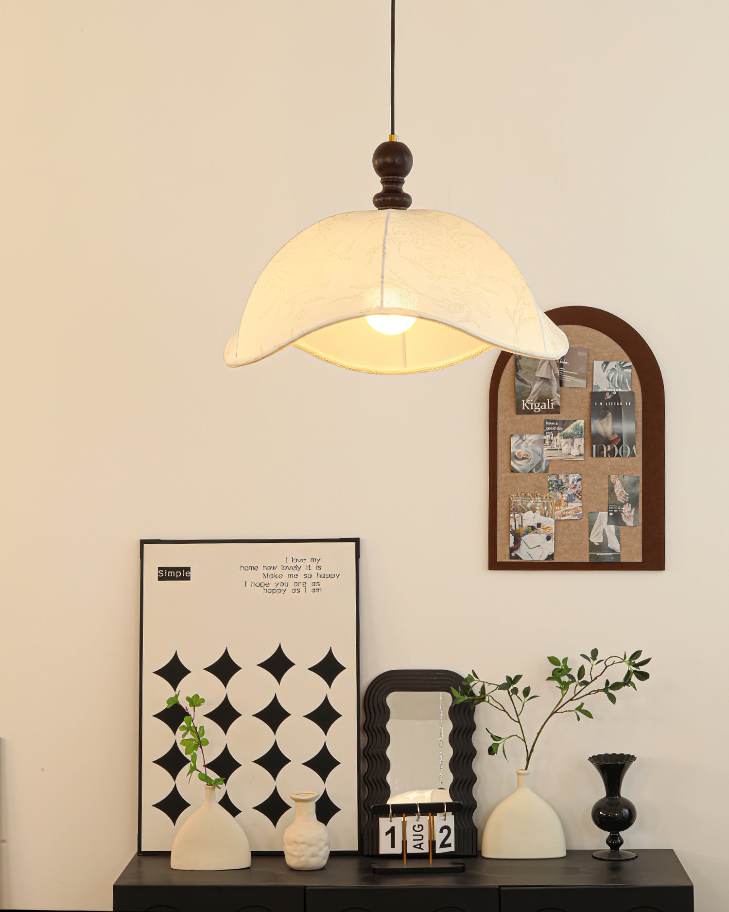 Oriente Modern Fabric Pendant Light