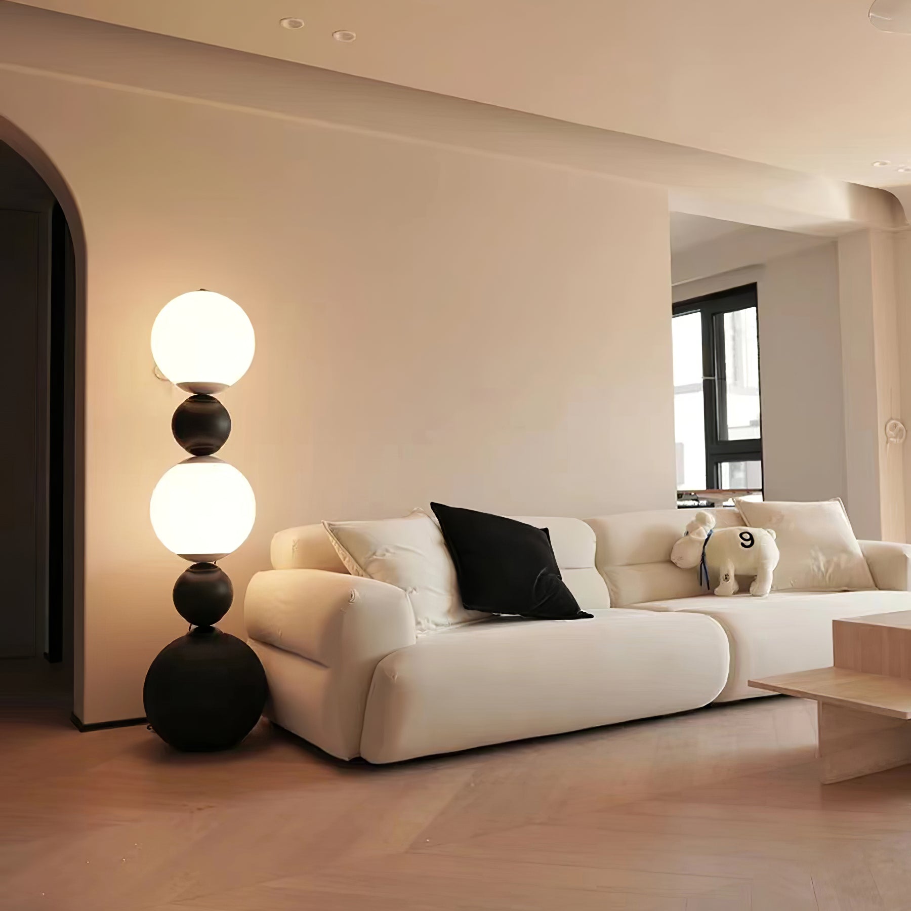 Ervynel Spherical Black Metal Floor Lamp - Blowlighting