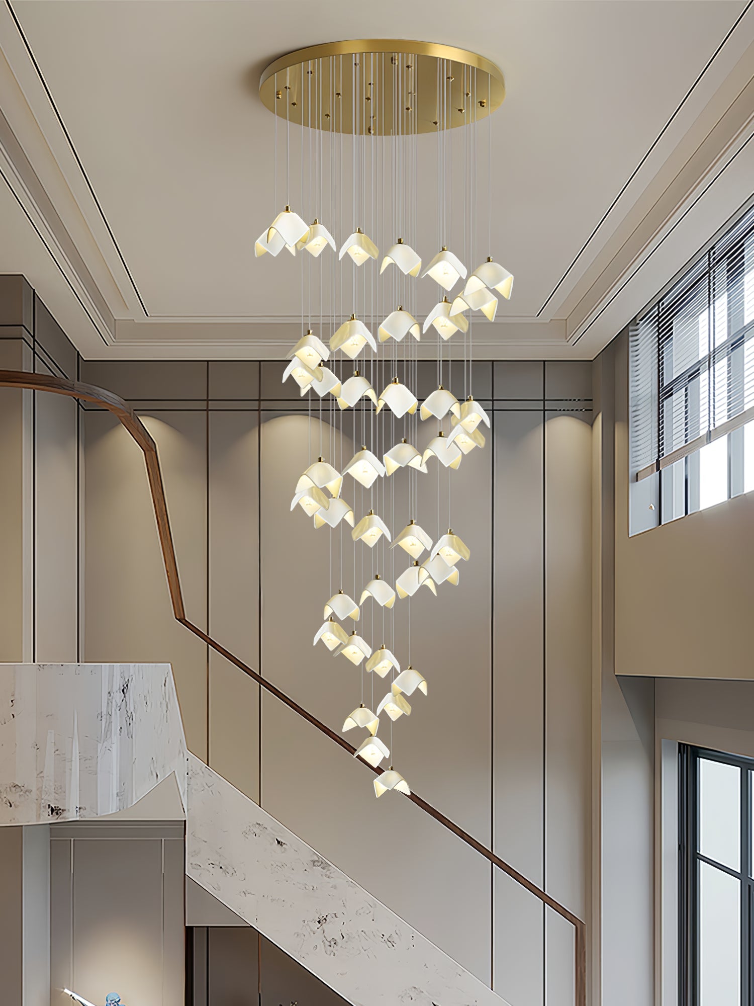 Cithayra Geometric Glass Brass Chandelier - Blowlighting