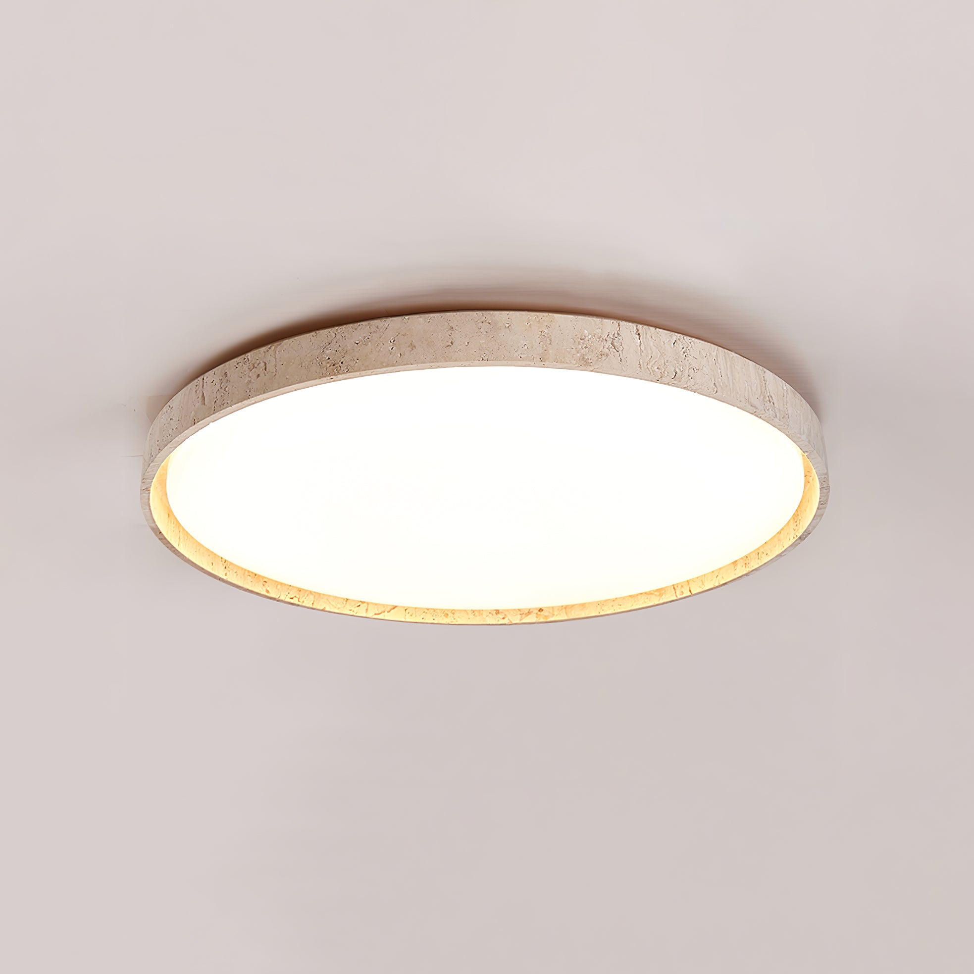 Kathy Travertine Round Ceiling Light - Blowlighting