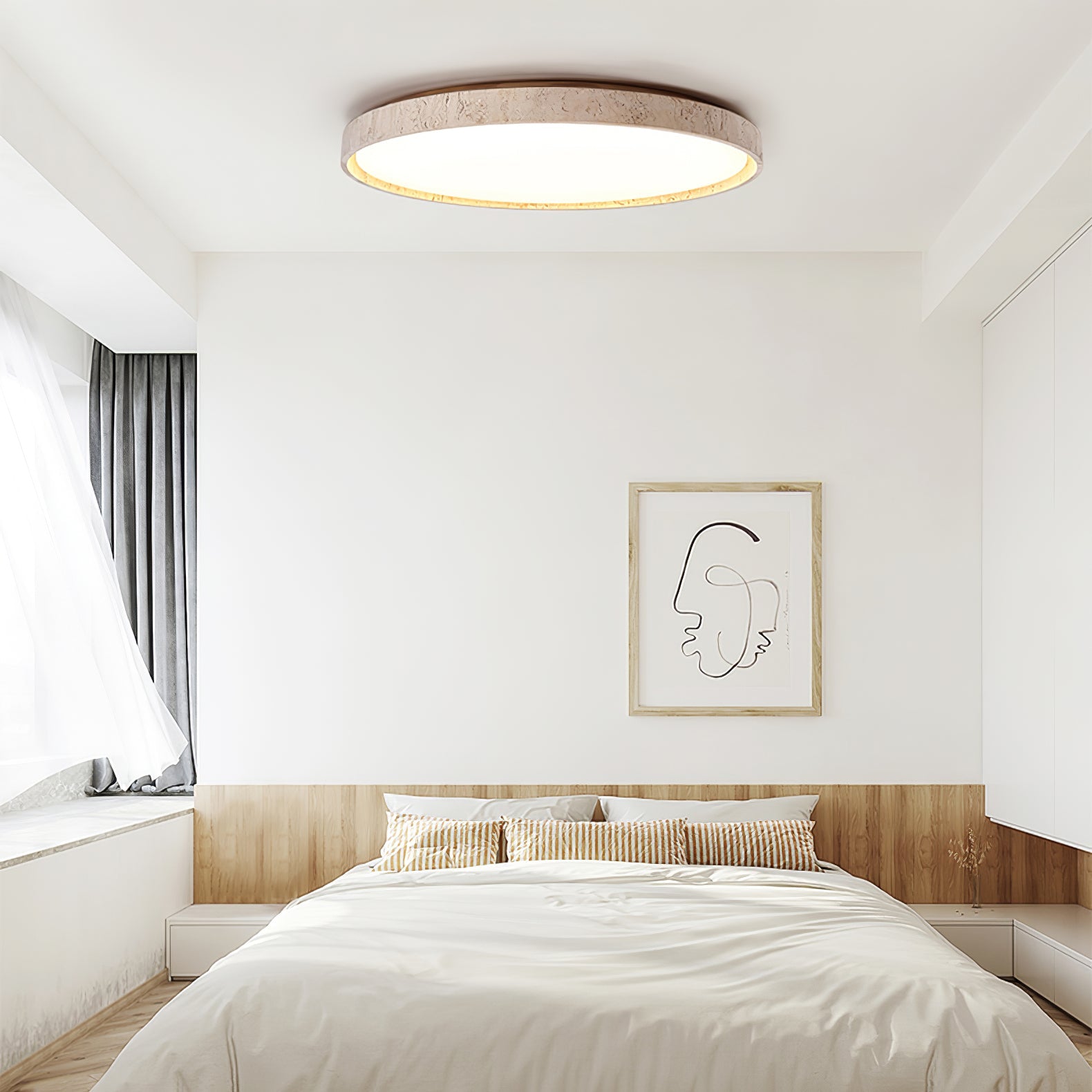 Kathy Travertine Round Ceiling Light - Blowlighting