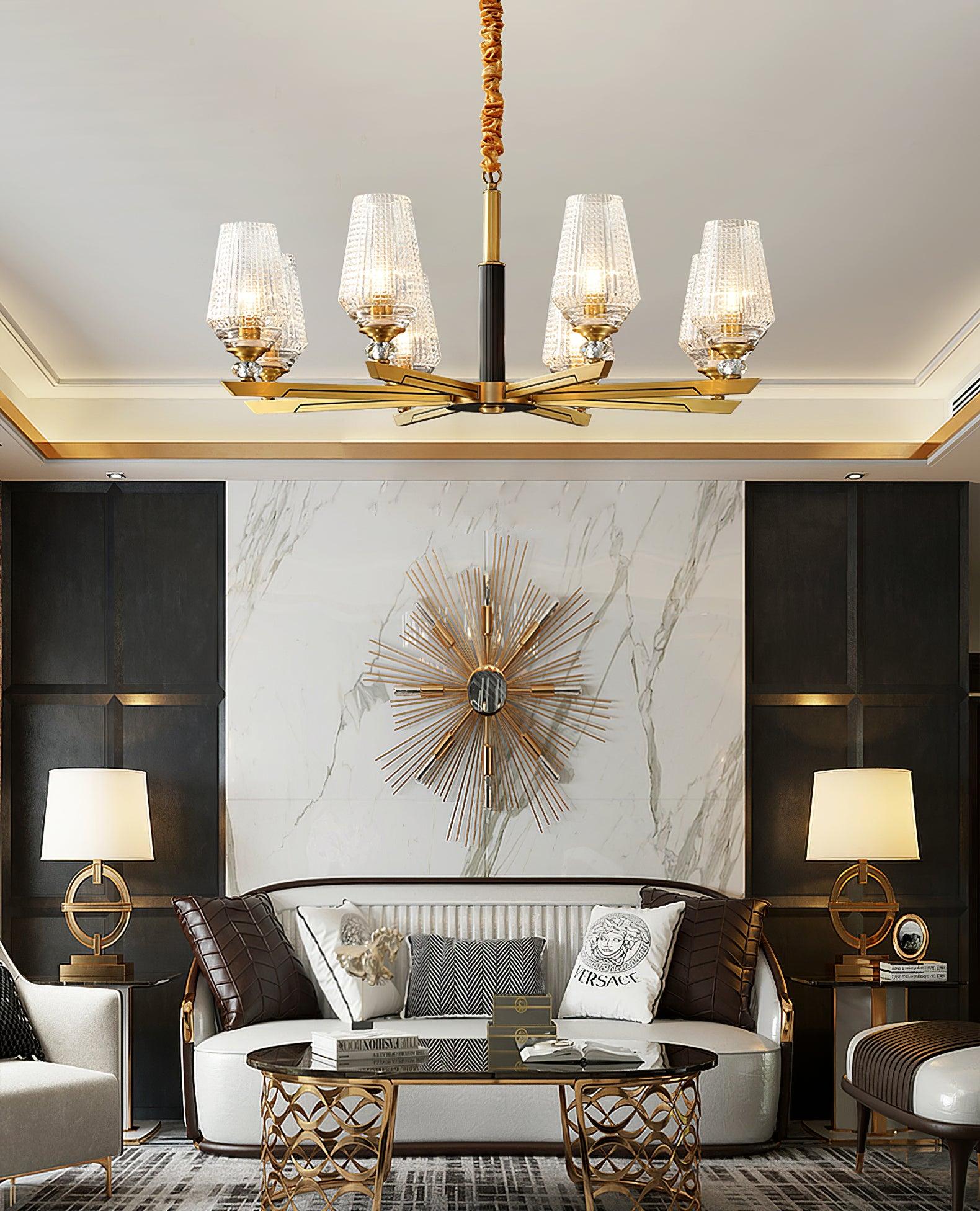 Orrefors Brass Chandelier - Blowlighting