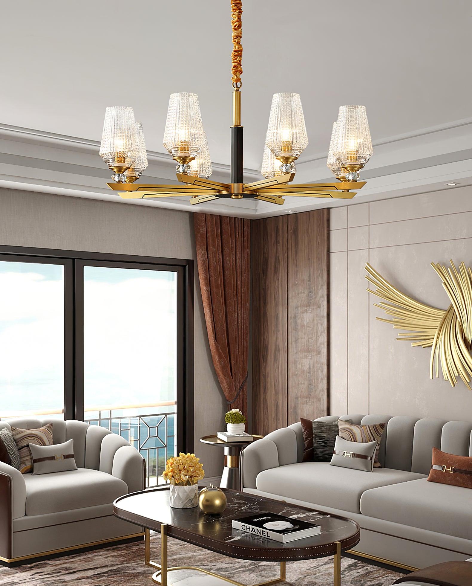 Orrefors Brass Chandelier - Blowlighting