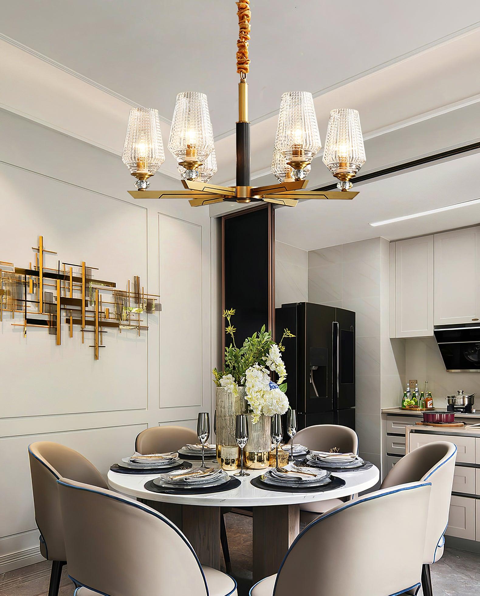 Orrefors Brass Chandelier - Blowlighting