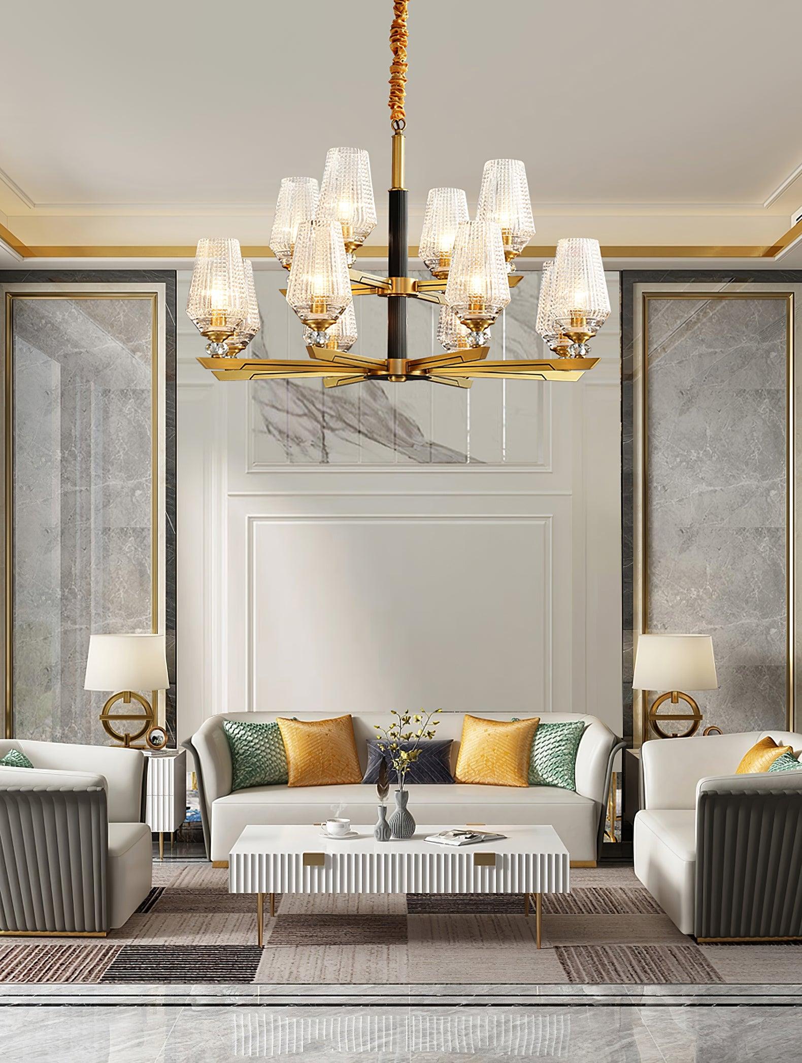 Orrefors Brass Chandelier - Blowlighting