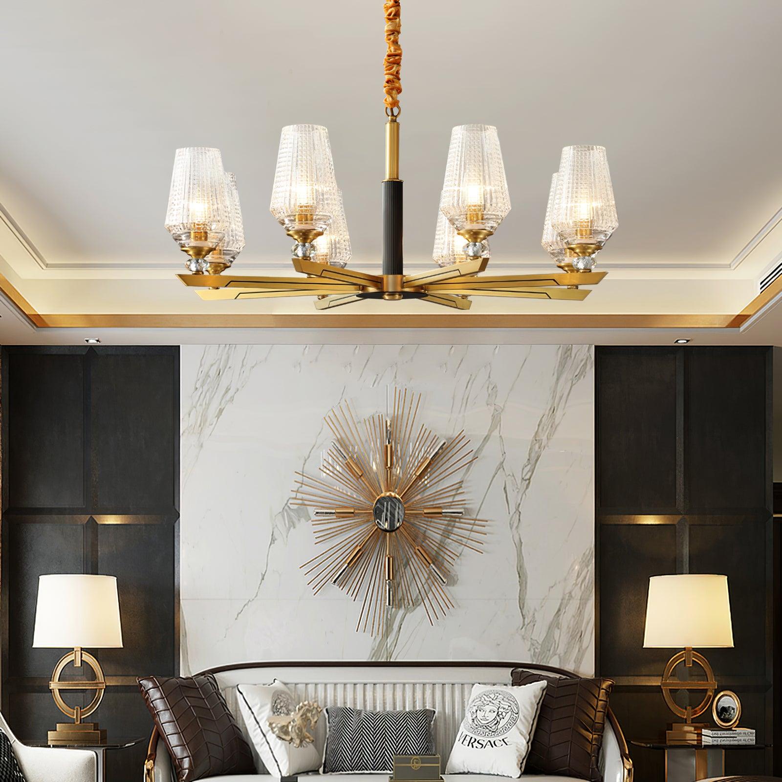 Orrefors Brass Chandelier - Blowlighting