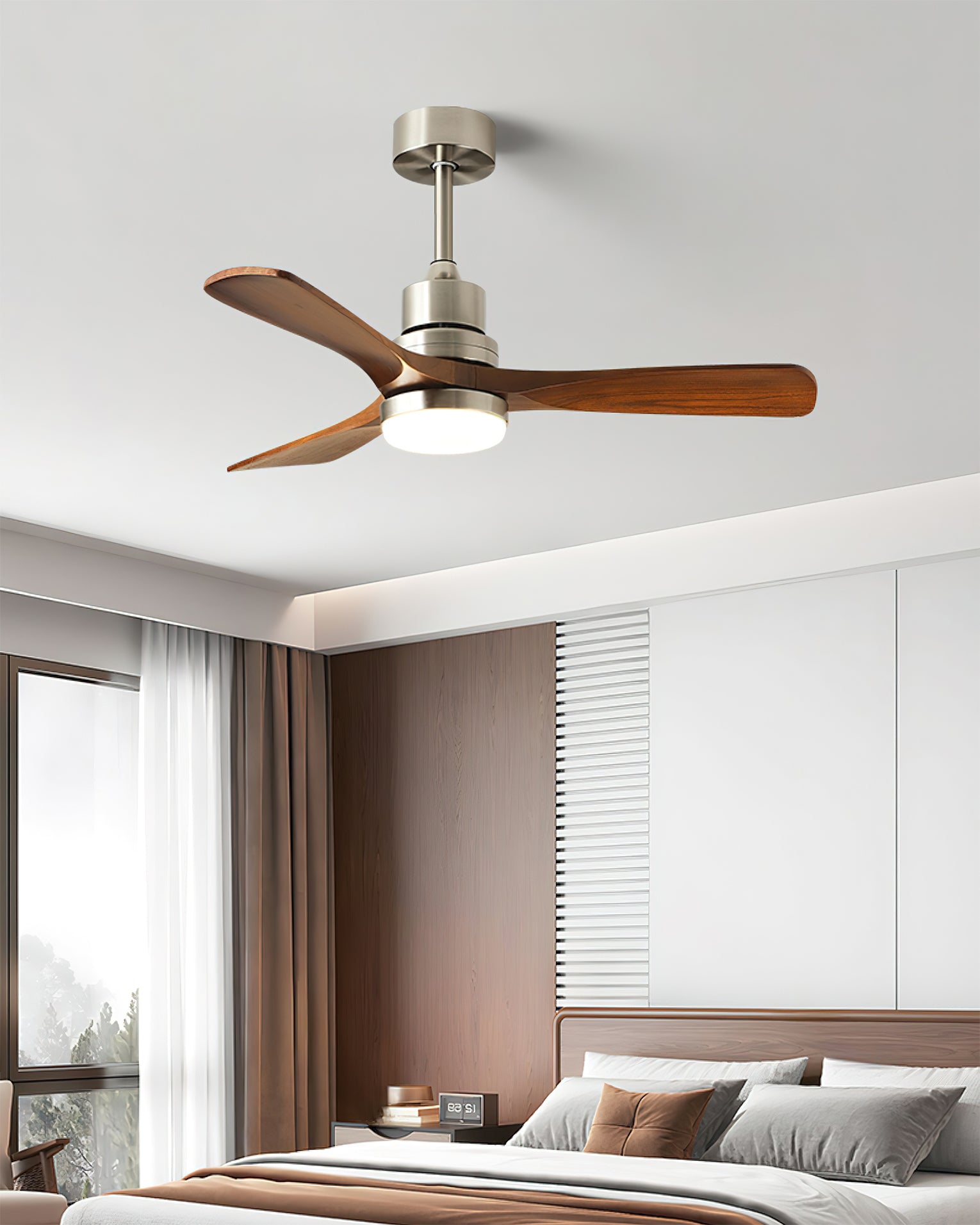 Orren Modern Wood Ceiling Fan Light