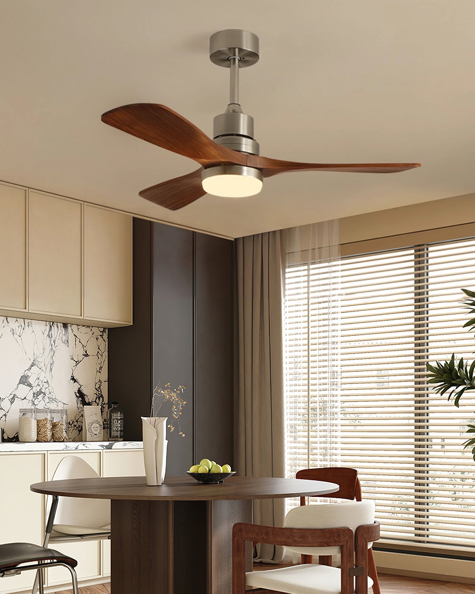 Orren Modern Wood Ceiling Fan Light