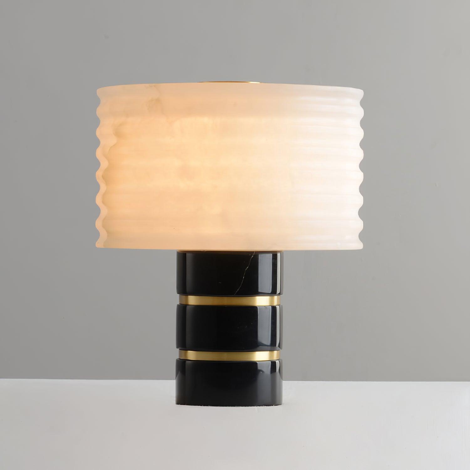 Elmarir Ribbed Alabaster Table Lamp - Blowlighting