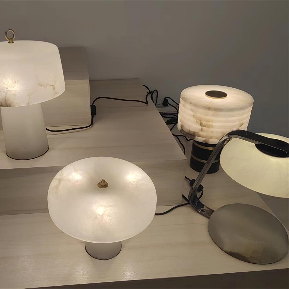 Elmarir Ribbed Alabaster Table Lamp - Blowlighting