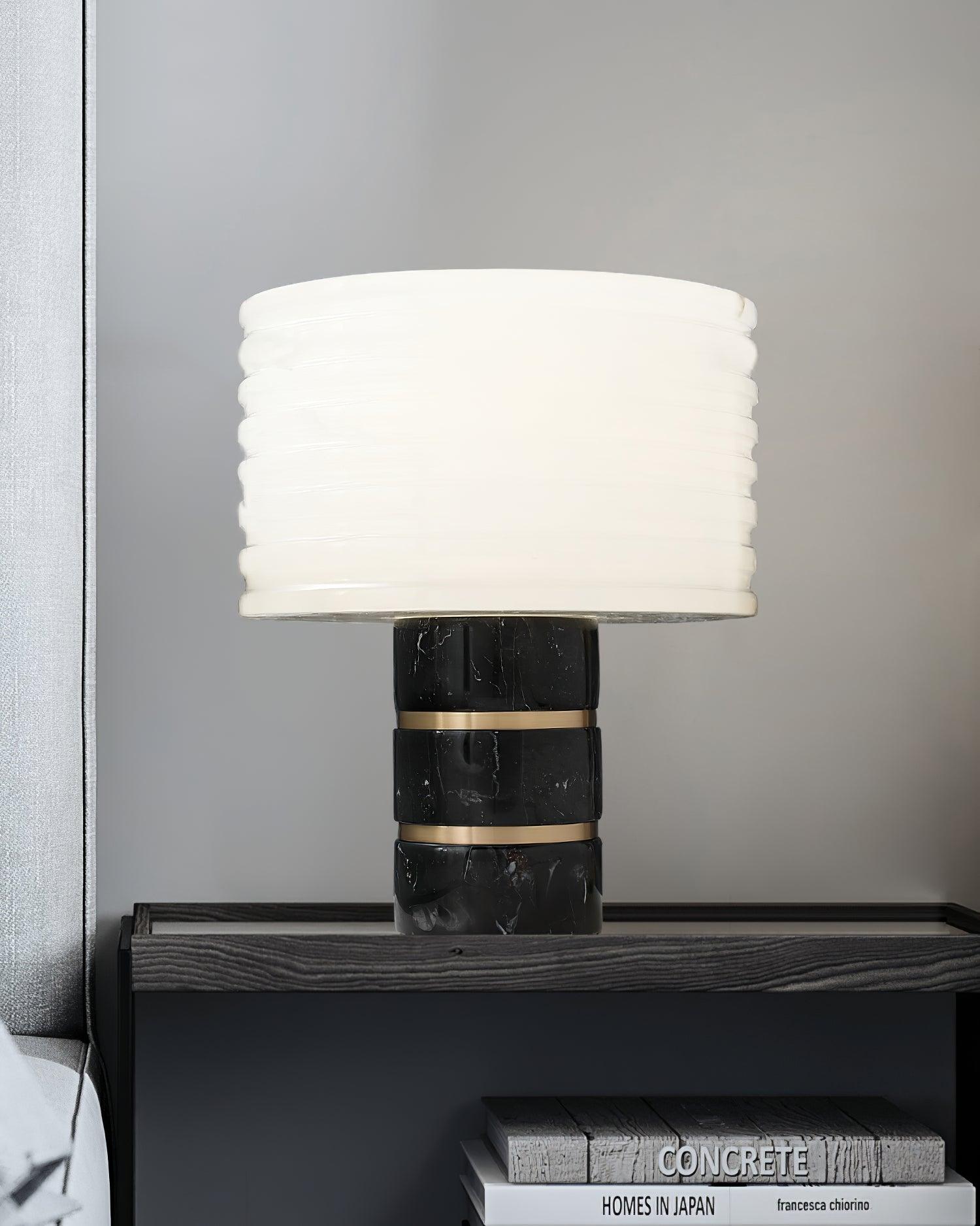 Elmarir Ribbed Alabaster Table Lamp - Blowlighting