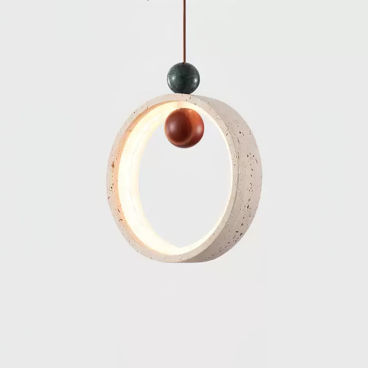 Vovinyra Circular Travertine Pendant Light - Blowlighting
