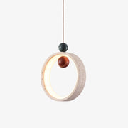 Vovinyra Circular Travertine Pendant Light - Blowlighting