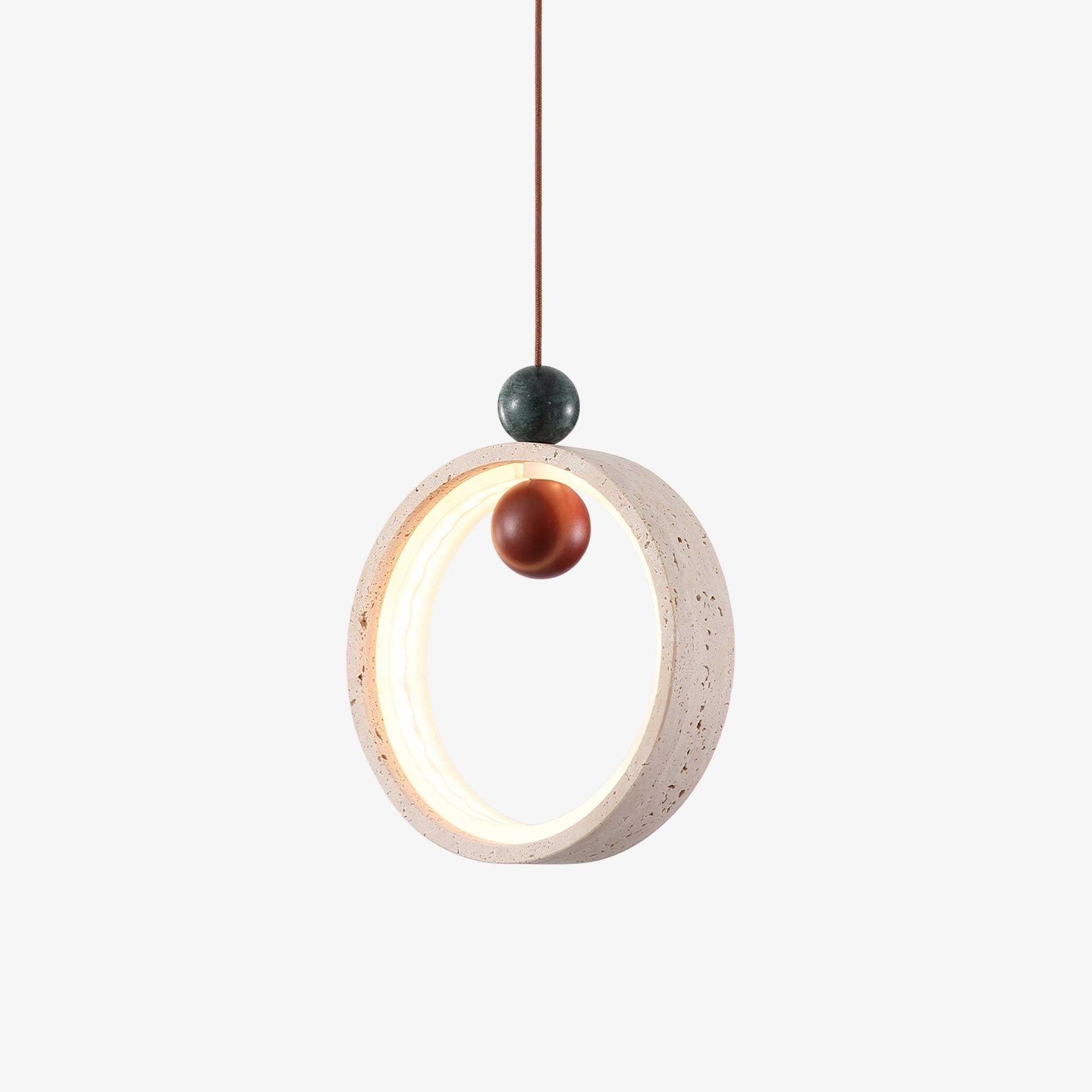 Vovinyra Circular Travertine Pendant Light - Blowlighting