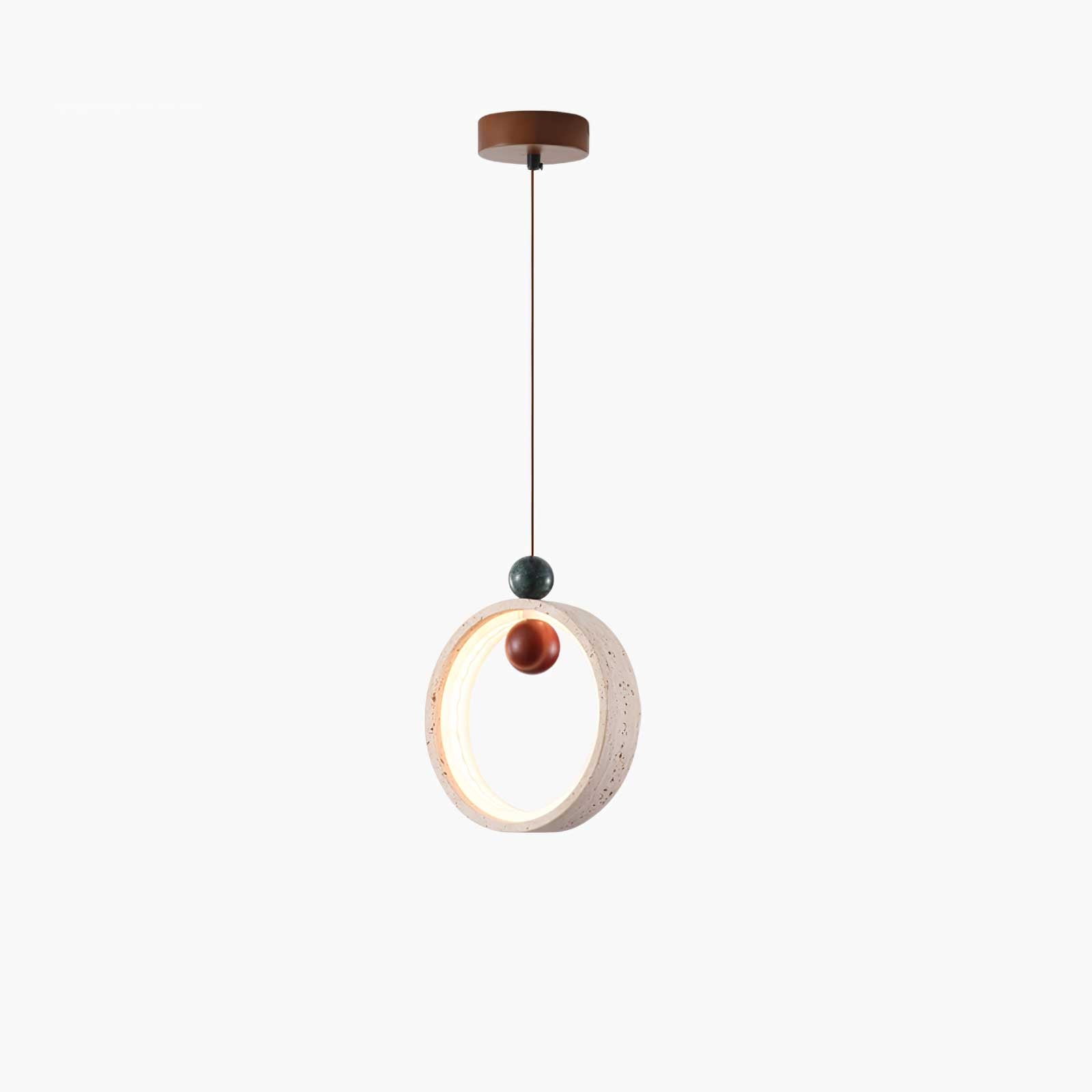 Vovinyra Circular Travertine Pendant Light - Blowlighting