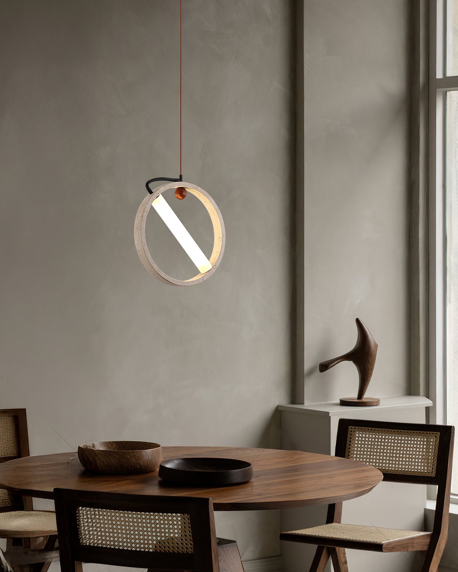 Orvion Scandinavian Yellow Travertine Pendant Light