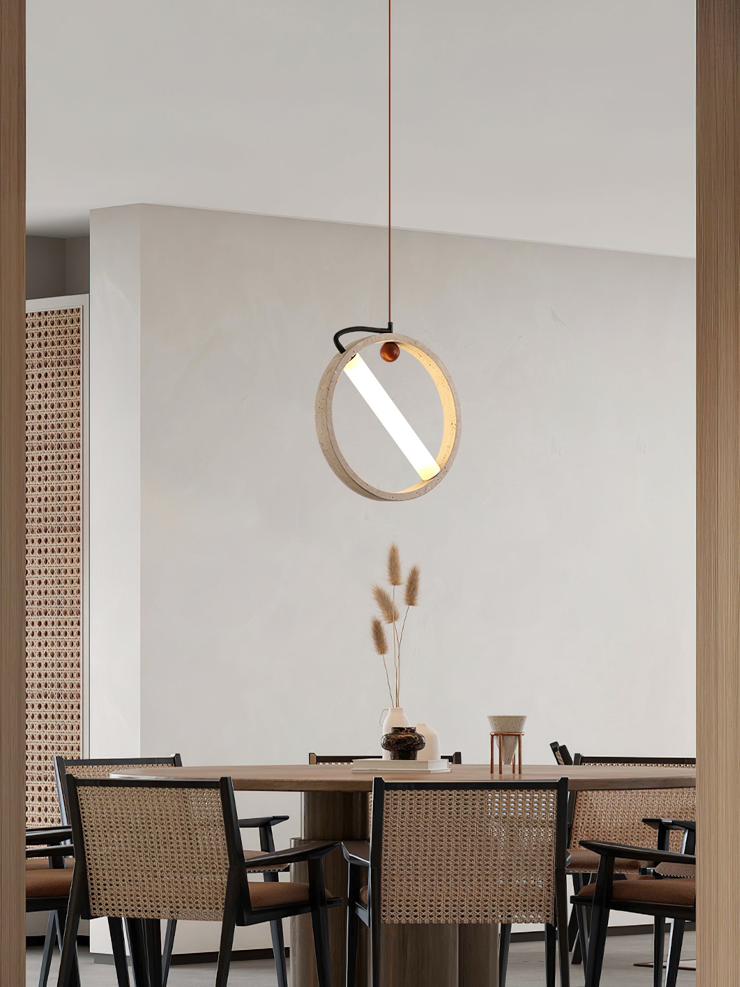 Orvion Scandinavian Yellow Travertine Pendant Light