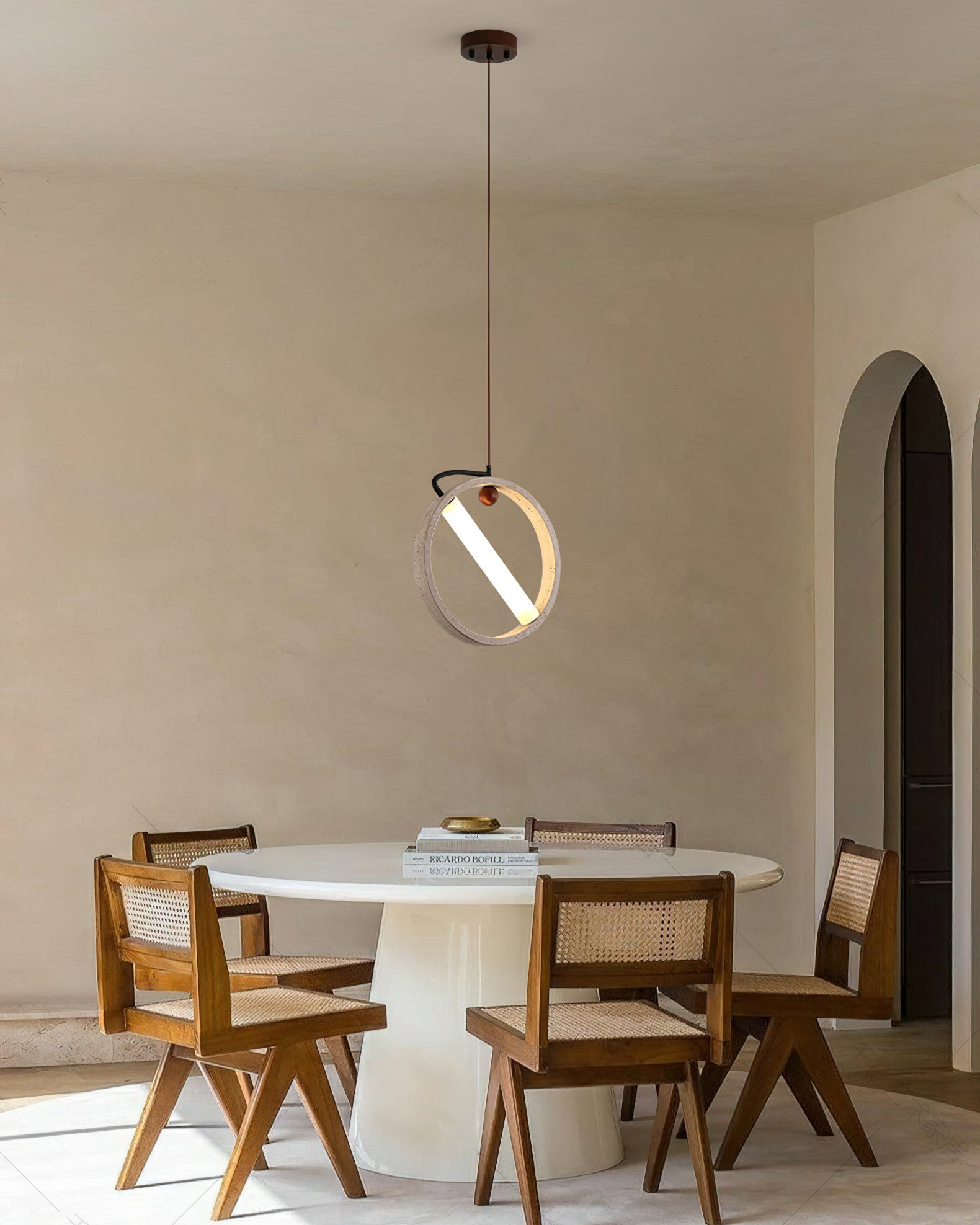 Orvion Scandinavian Yellow Travertine Pendant Light