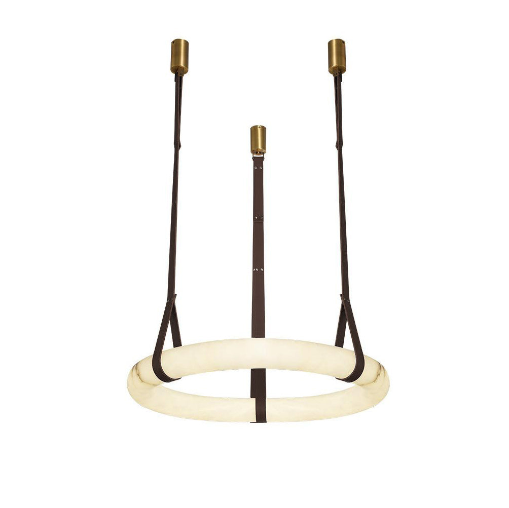 Luste Alabaster Chandeliers Ring Leather Strap Version B - Blowlighting
