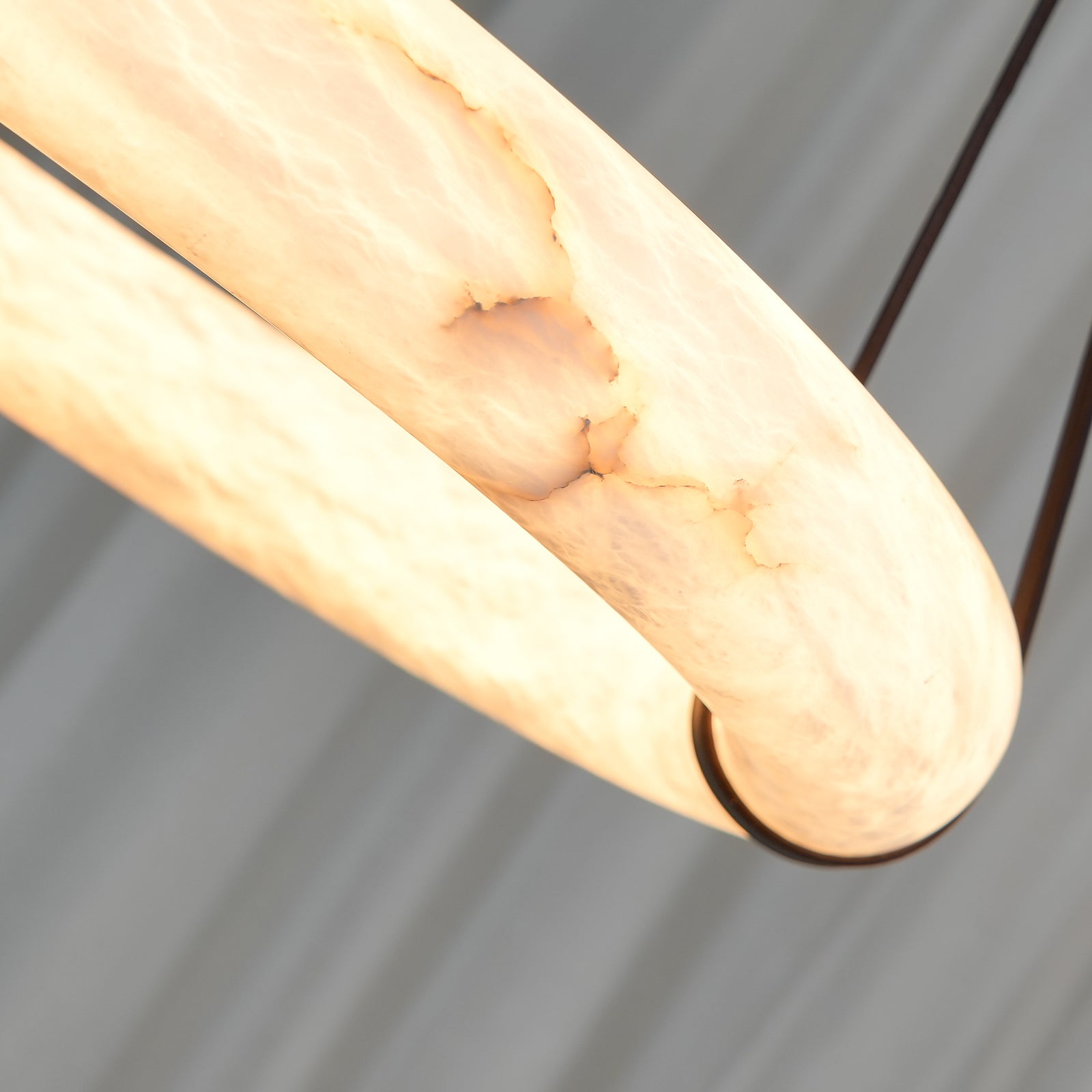 Luste Alabaster Chandeliers Ring Leather Strap Version B - Blowlighting