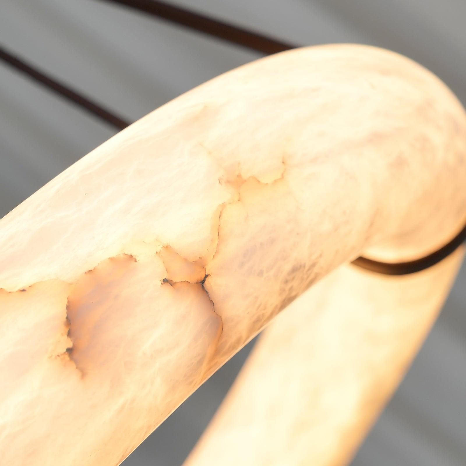 Luste Alabaster Chandeliers Ring Leather Strap Version A - Blowlighting