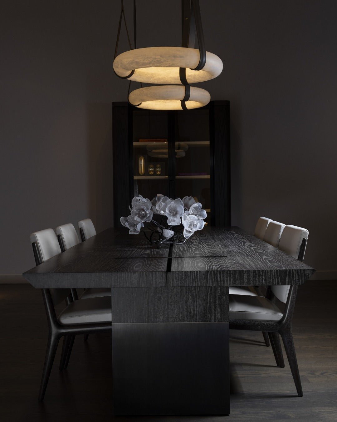 Luste Alabaster Chandeliers Ring Leather Strap Version B - Blowlighting