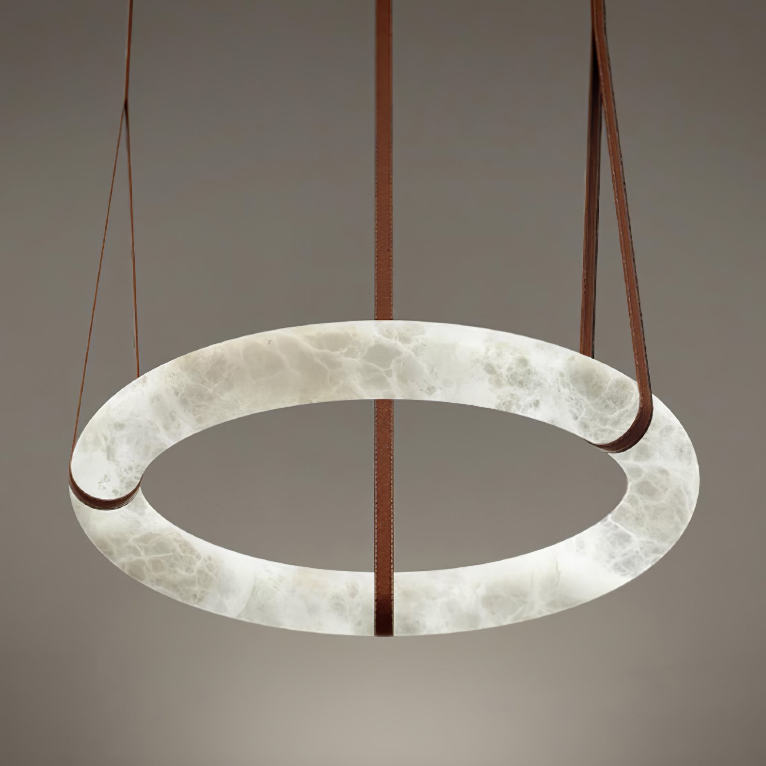 Luste Alabaster Chandeliers Ring Leather Strap Version B - Blowlighting