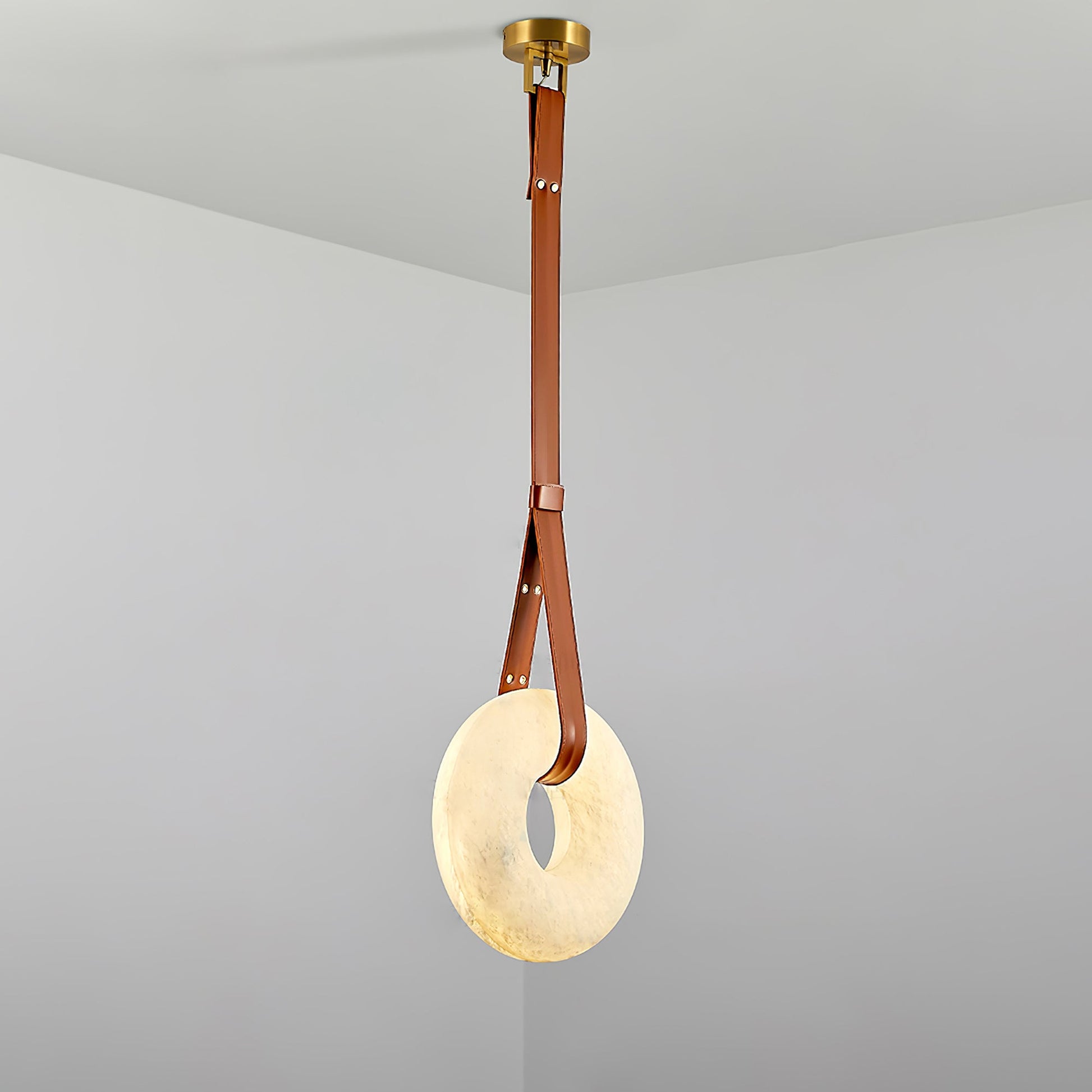 Luste Alabaster Chandeliers Ring Leather Strap Version B - Blowlighting