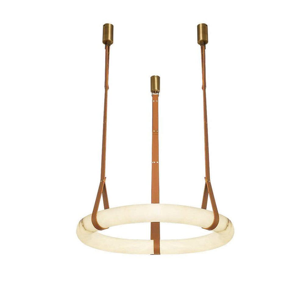 Luste Alabaster Chandeliers Ring Leather Strap Version B - Blowlighting