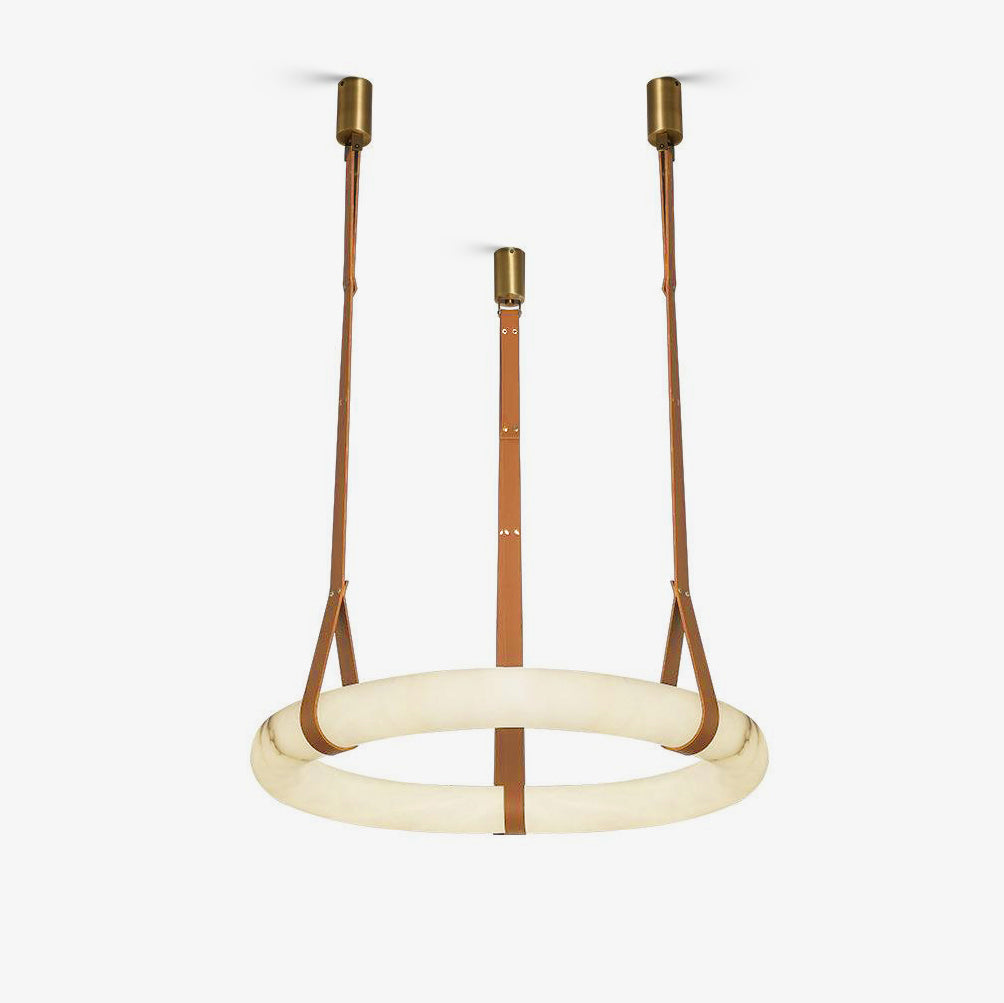 Luste Alabaster Chandeliers Ring Leather Strap Version B - Blowlighting